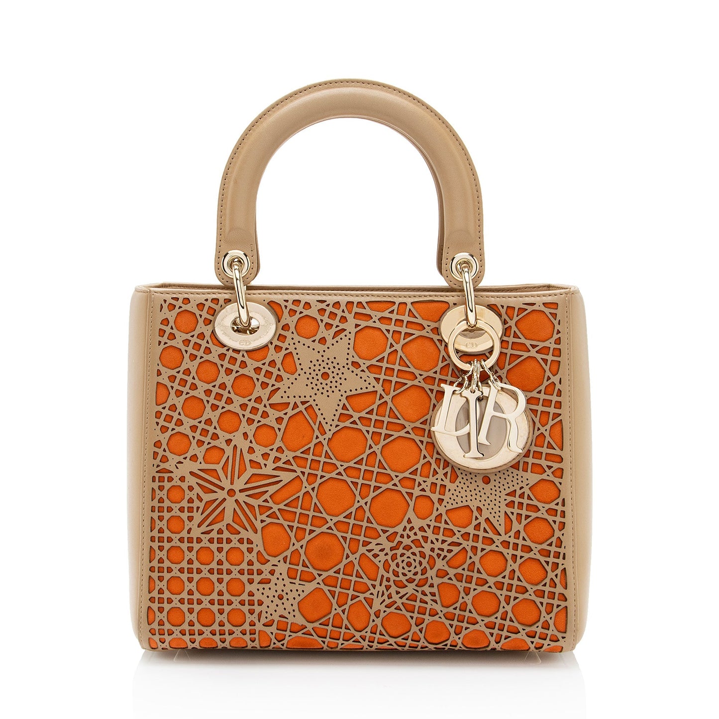 Dior Calfskin Cutout Stars Lady Tote Shf 8Cybcw Suede Medium Tote Bag