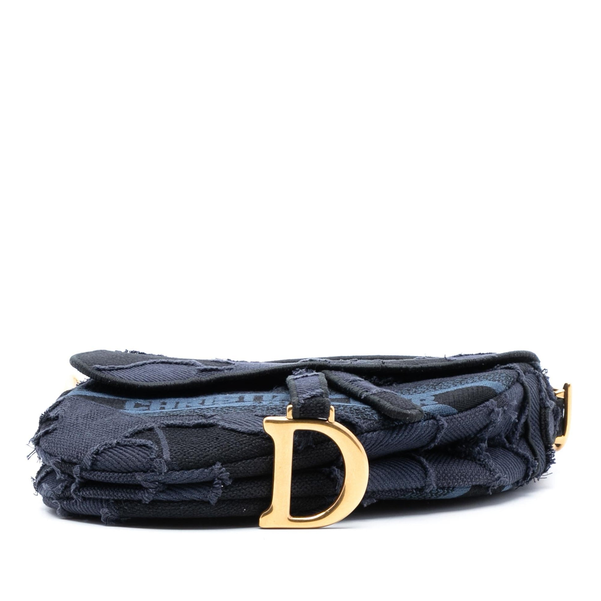 Dior Camouflage Saddle Bag Canvas Embroidered Shoulder Bag Canvas Saddle Bag