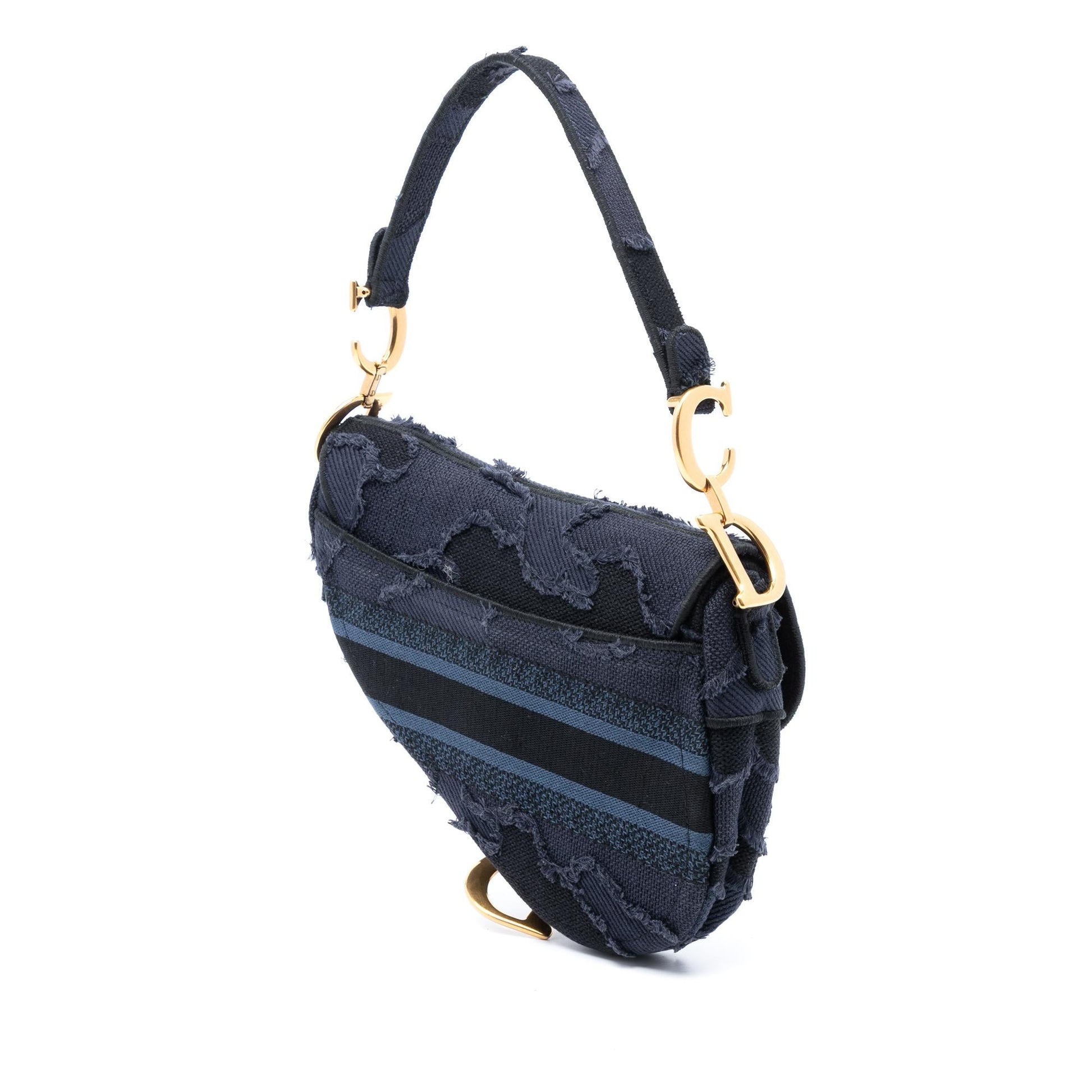 Dior Camouflage Saddle Bag Canvas Embroidered Shoulder Bag Canvas Saddle Bag