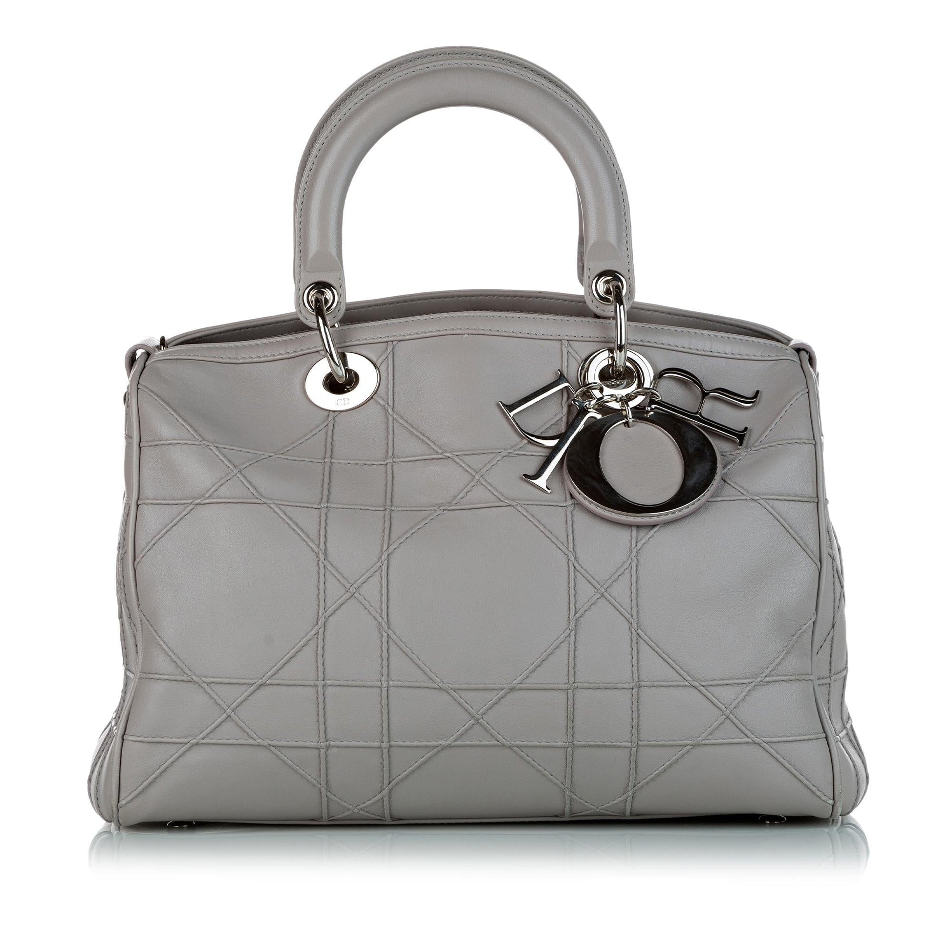 Dior Cannage Granville Satchel Shg Leather Satchel Bag