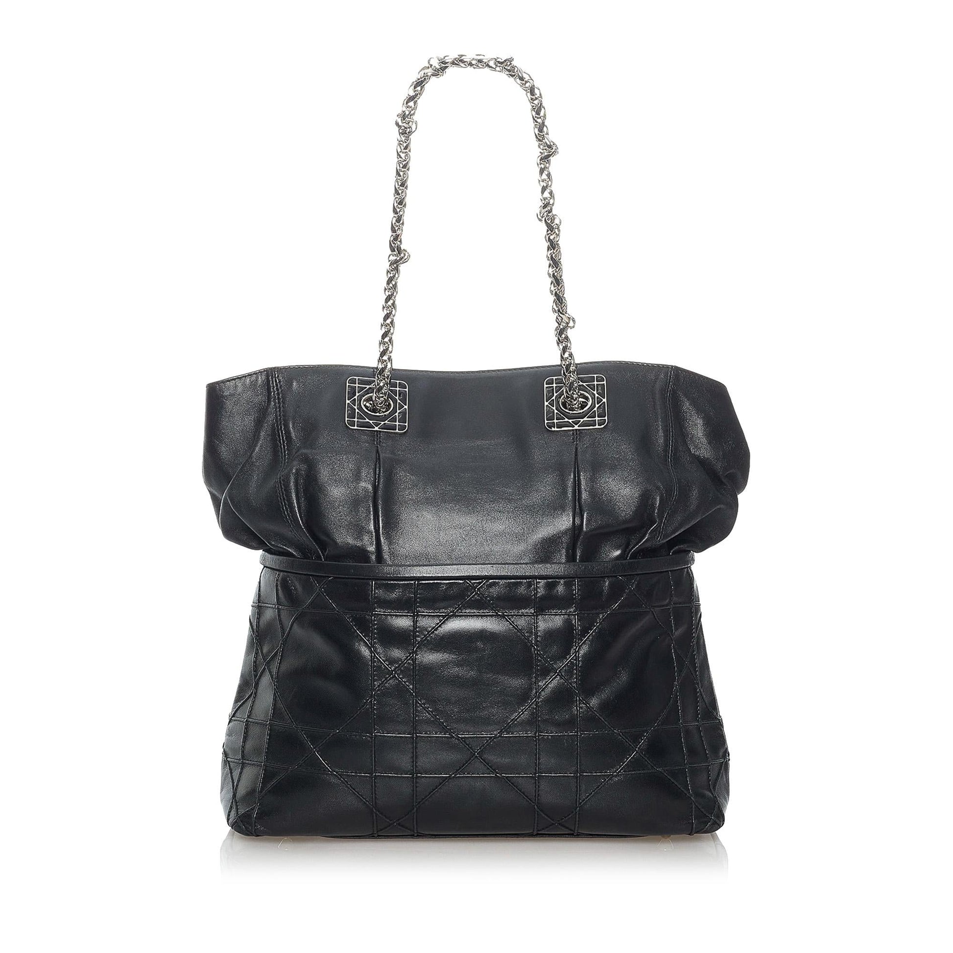 Dior Cannage Granville Tote Bag Shg Leather