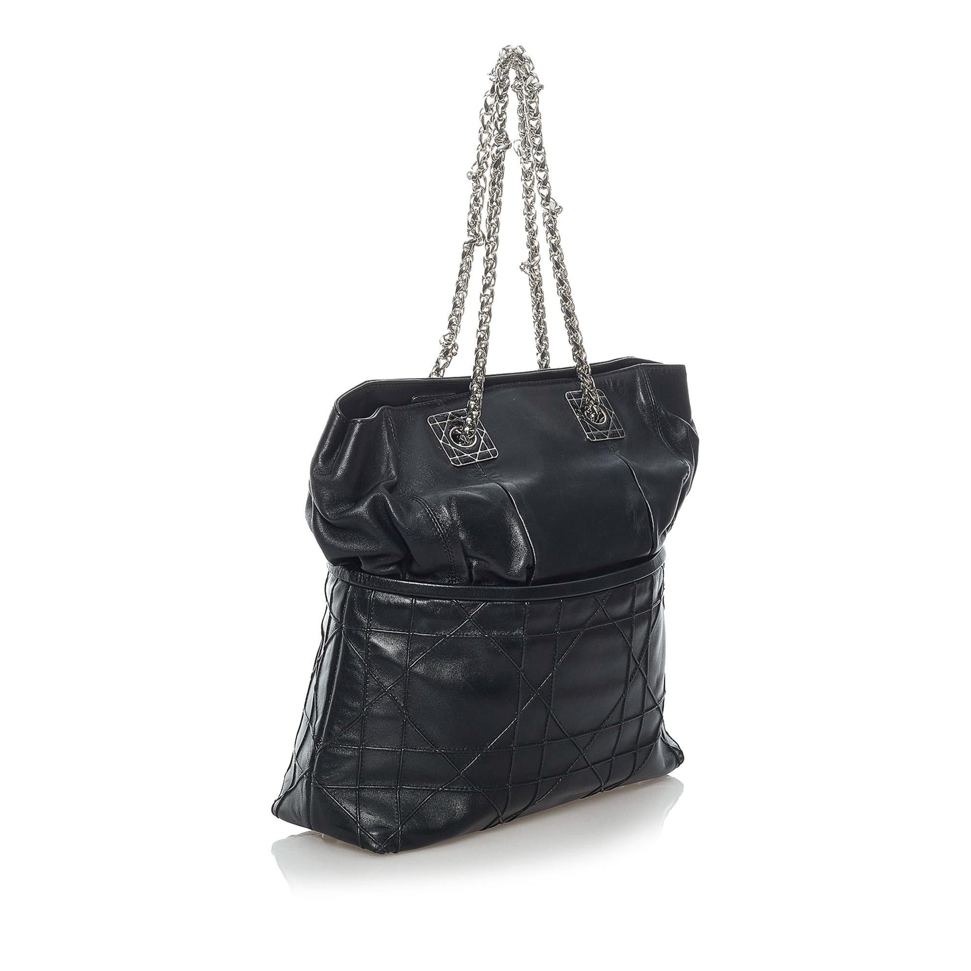 Dior Cannage Granville Tote Bag Shg Leather