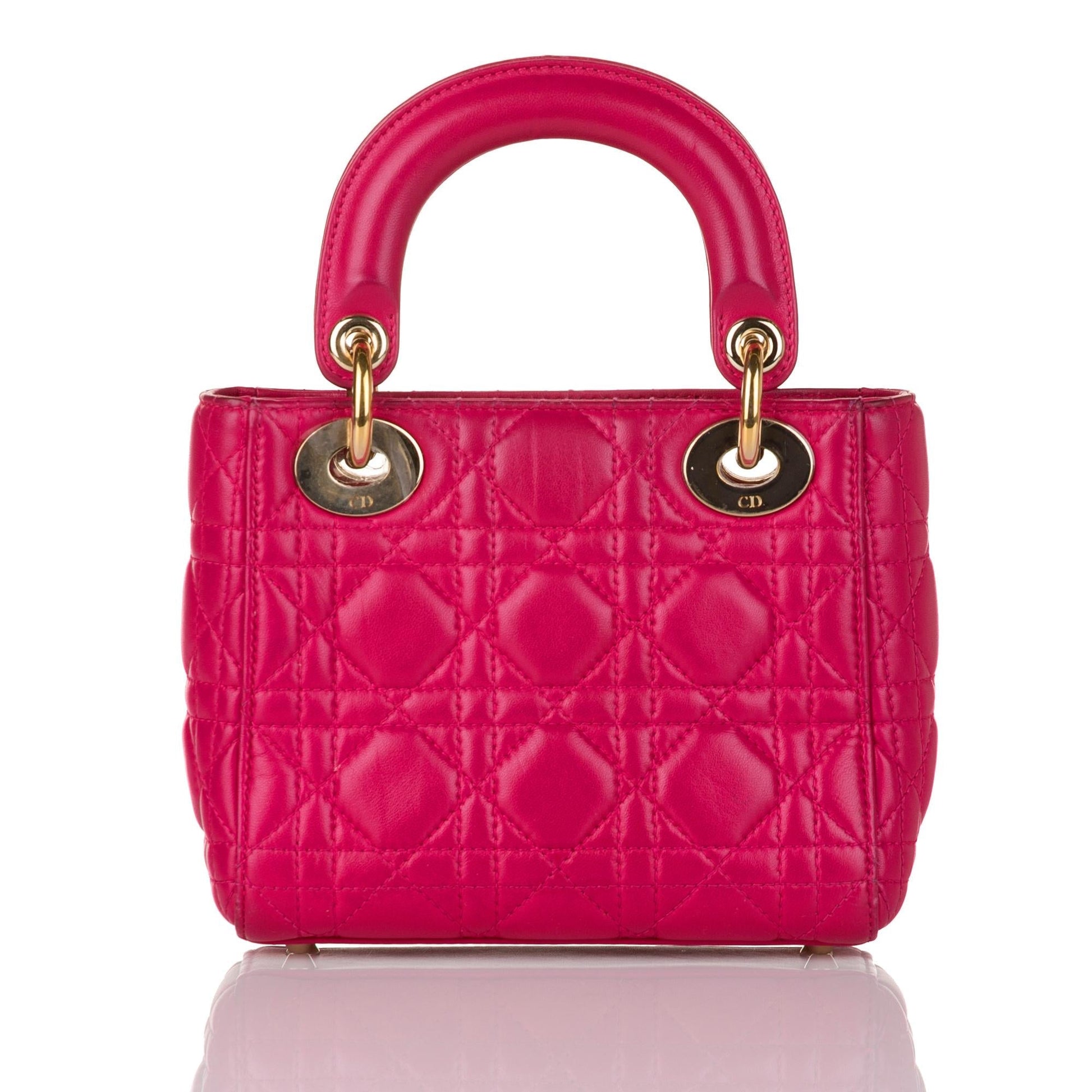 Dior Cannage Lady Satchel Shg Leather Lambskin Satchel Bag Satchel Shg 32440