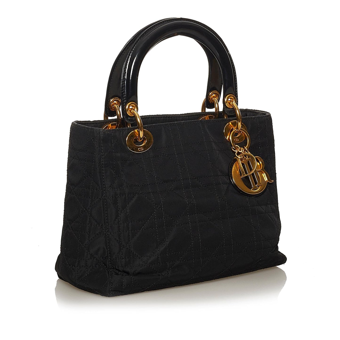 Dior Cannage Lady Handbag Shg Nylon Satchel Bag