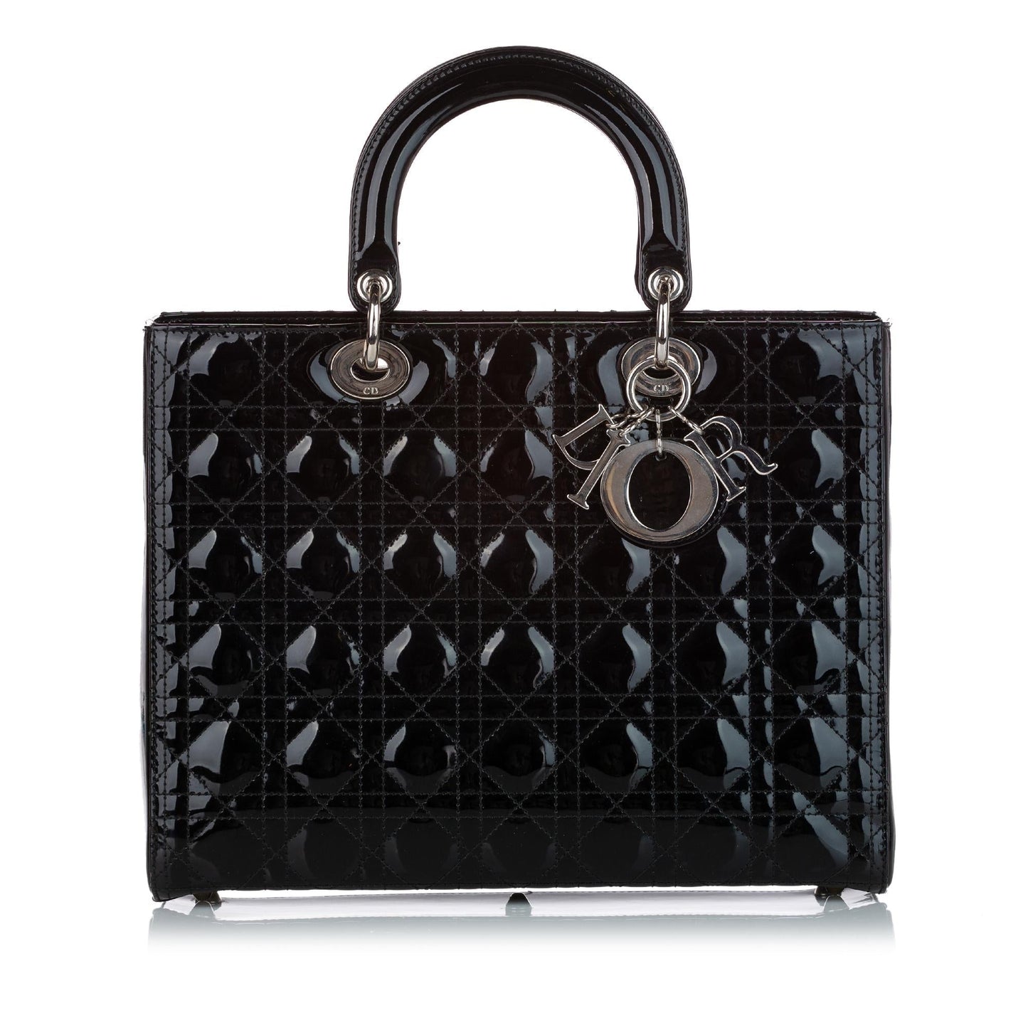 Dior Cannage Lady Satchel Shg Leather Patent Satchel Bag