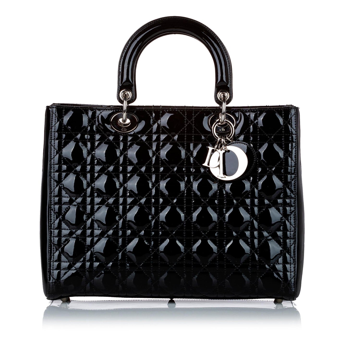 Dior Cannage Lady Satchel Shg Leather Patent Satchel Bag Satchel Shg 29201