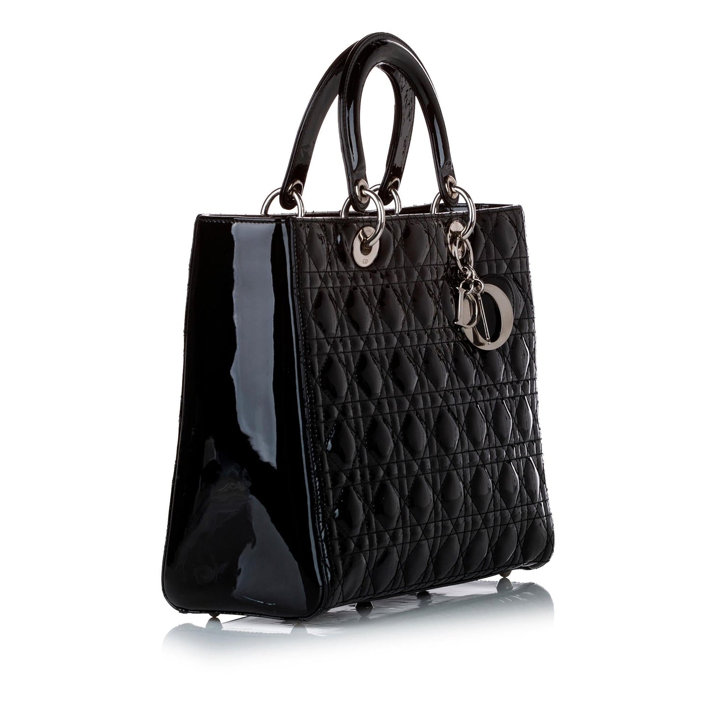 Dior Cannage Lady Satchel Shg Leather Patent Satchel Bag Satchel Shg 29201