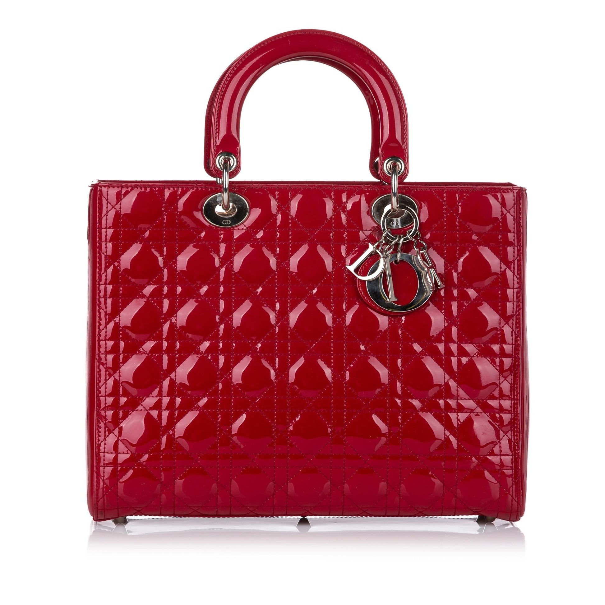 Dior Cannage Lady Satchel Shg Leather Patent Satchel Bag Satchel Shg 30092