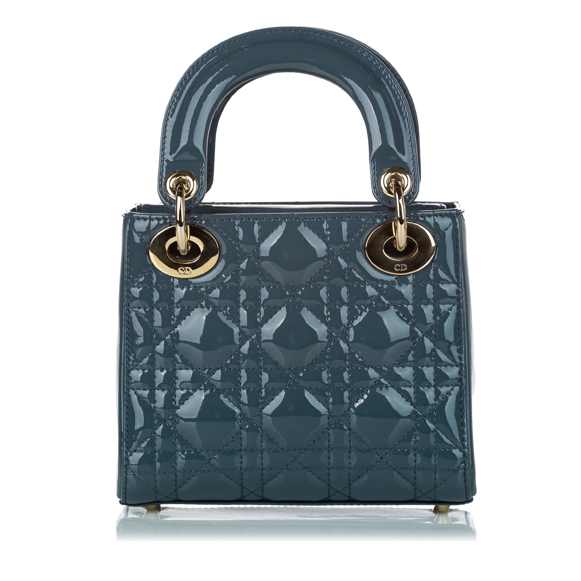 Dior Cannage Lady Satchel Shg Leather Patent Satchel Bag Satchel Shg 30911