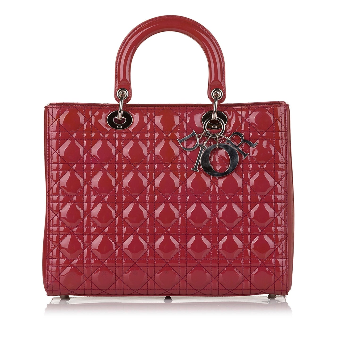 Dior Cannage Lady Satchel Shg Leather Patent Satchel Bag Satchel Shg 34555