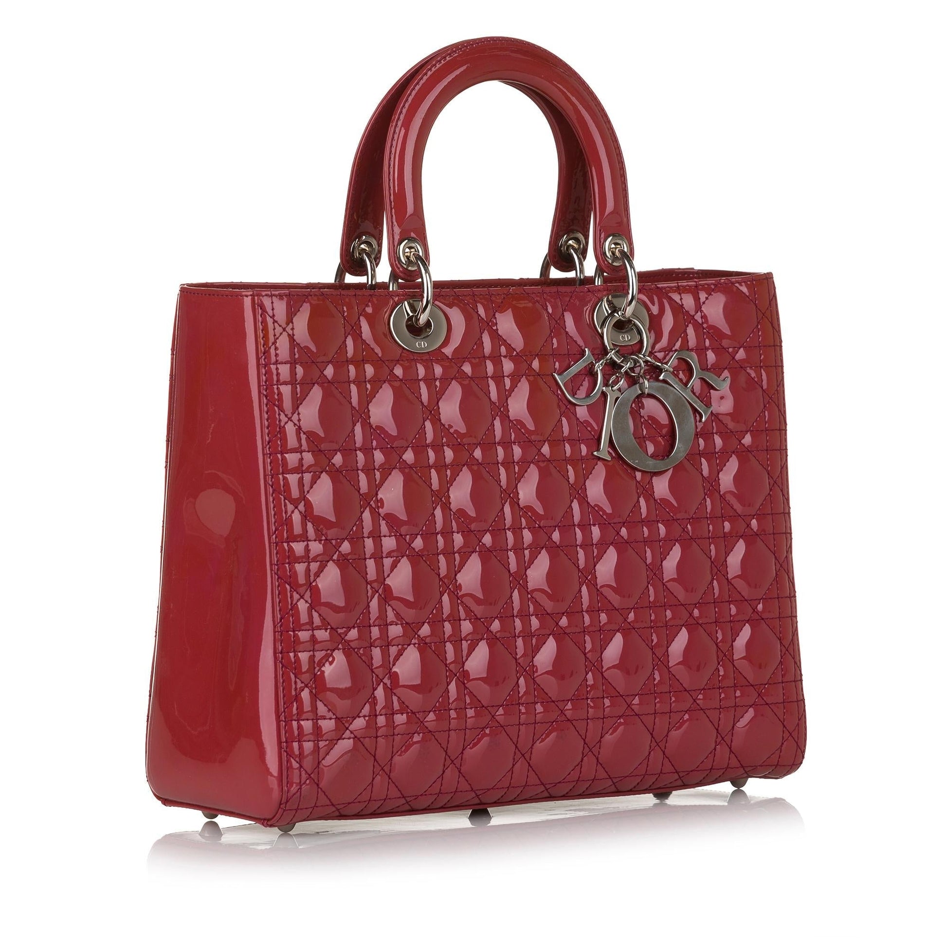 Dior Cannage Lady Satchel Shg Leather Patent Satchel Bag Satchel Shg 34555