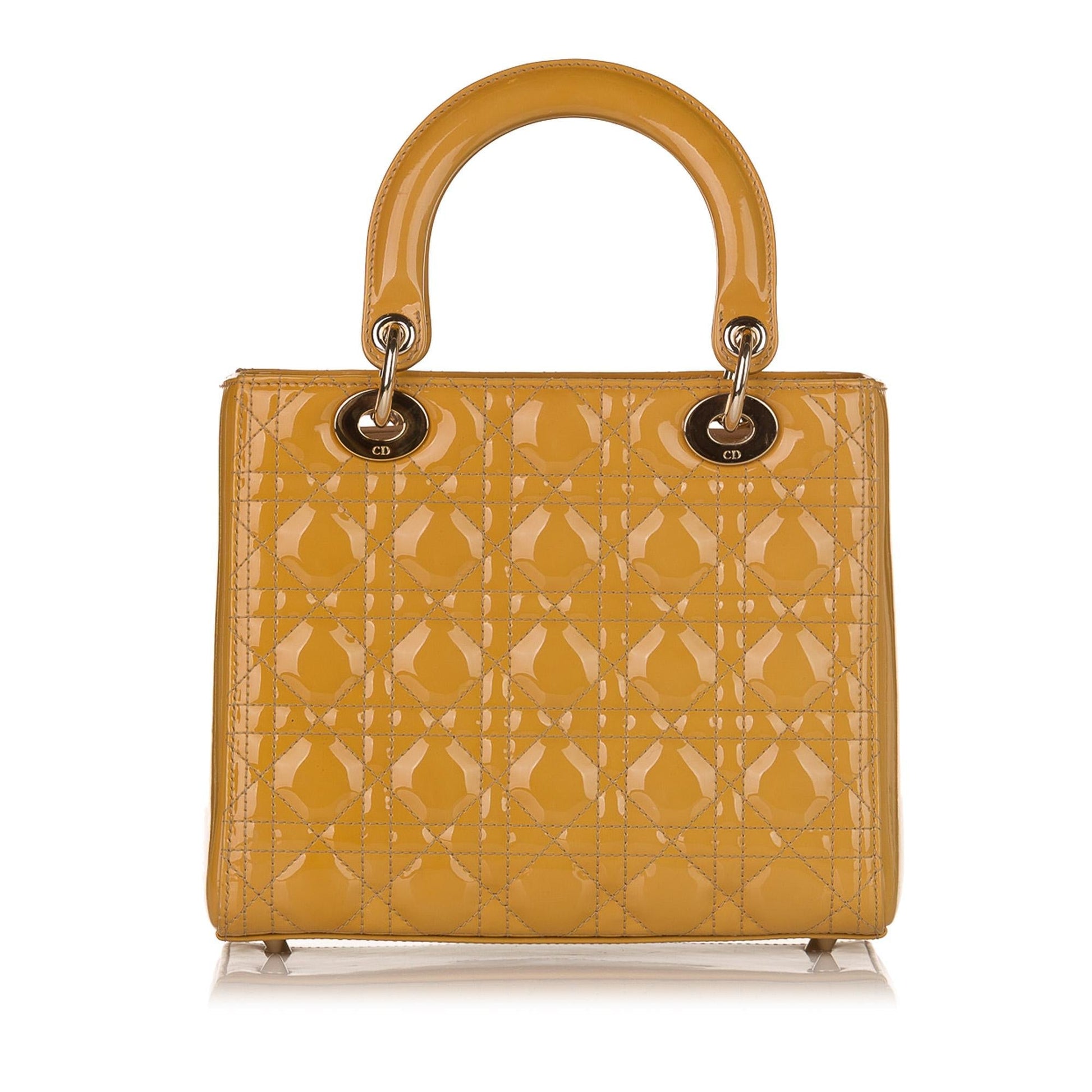 Dior Cannage Lady Satchel Shg Leather Patent Satchel Bag Satchel Shg 34556
