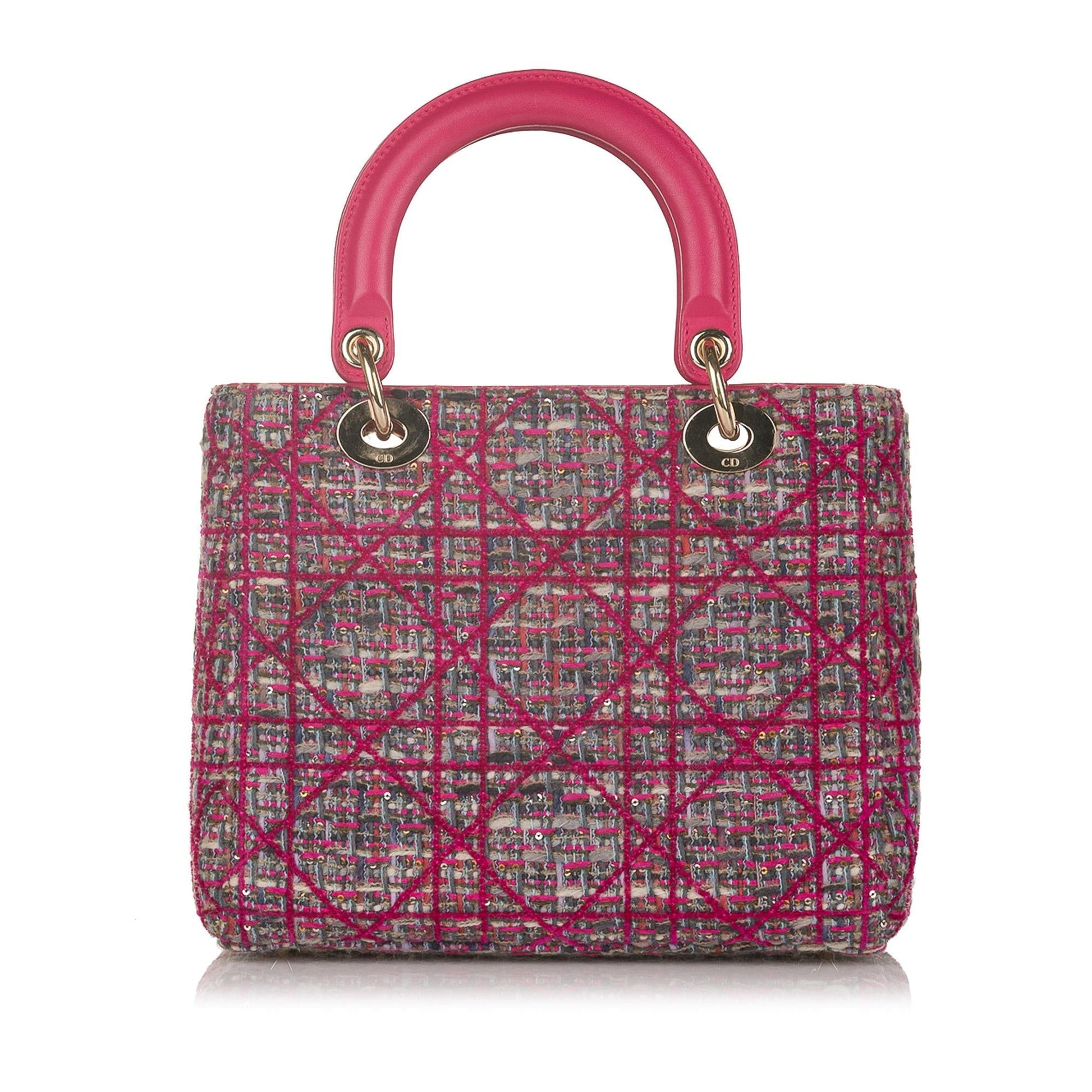 Dior Cannage Lady Tweed Satchel Shg Satchel Bag