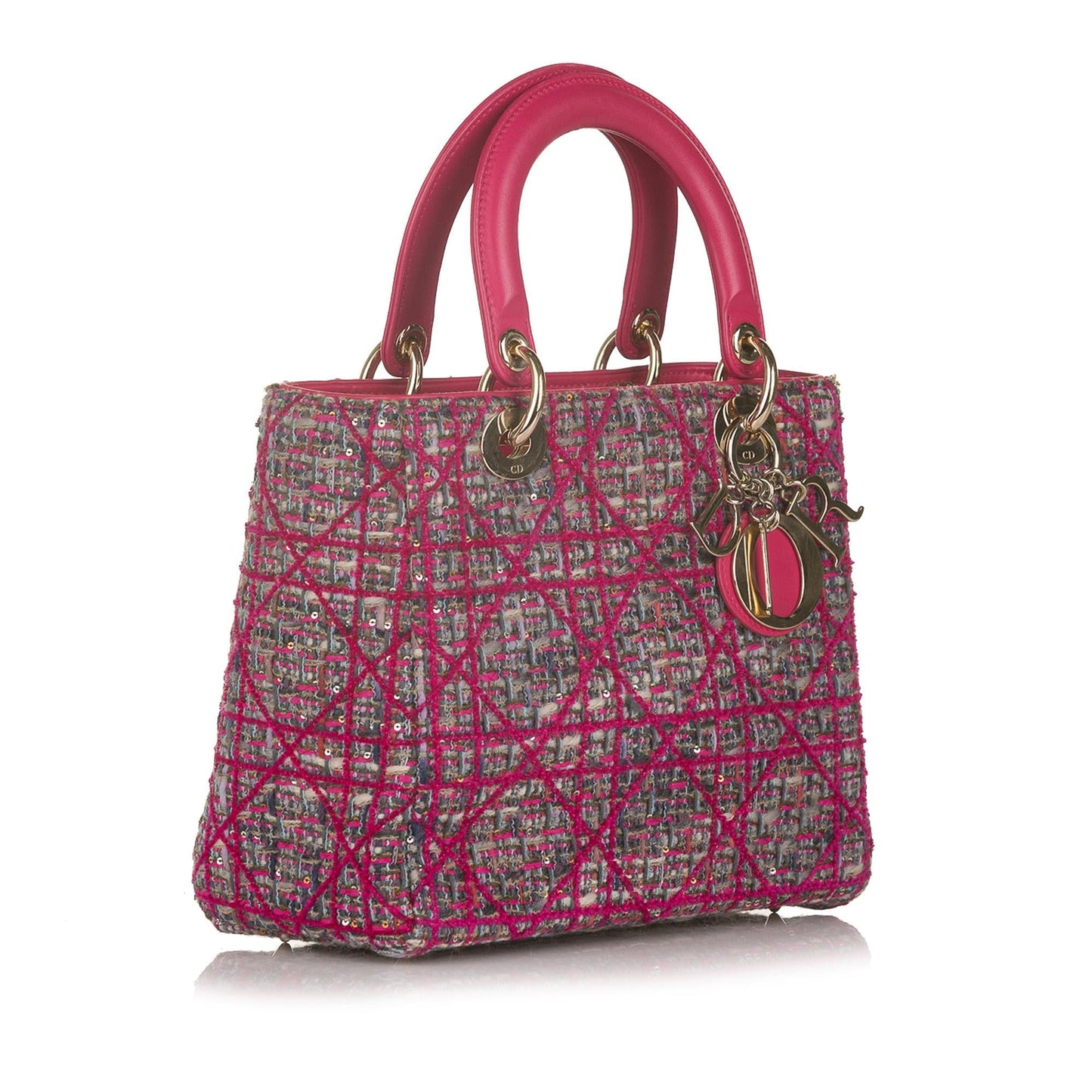 Dior Cannage Lady Tweed Satchel Shg Satchel Bag