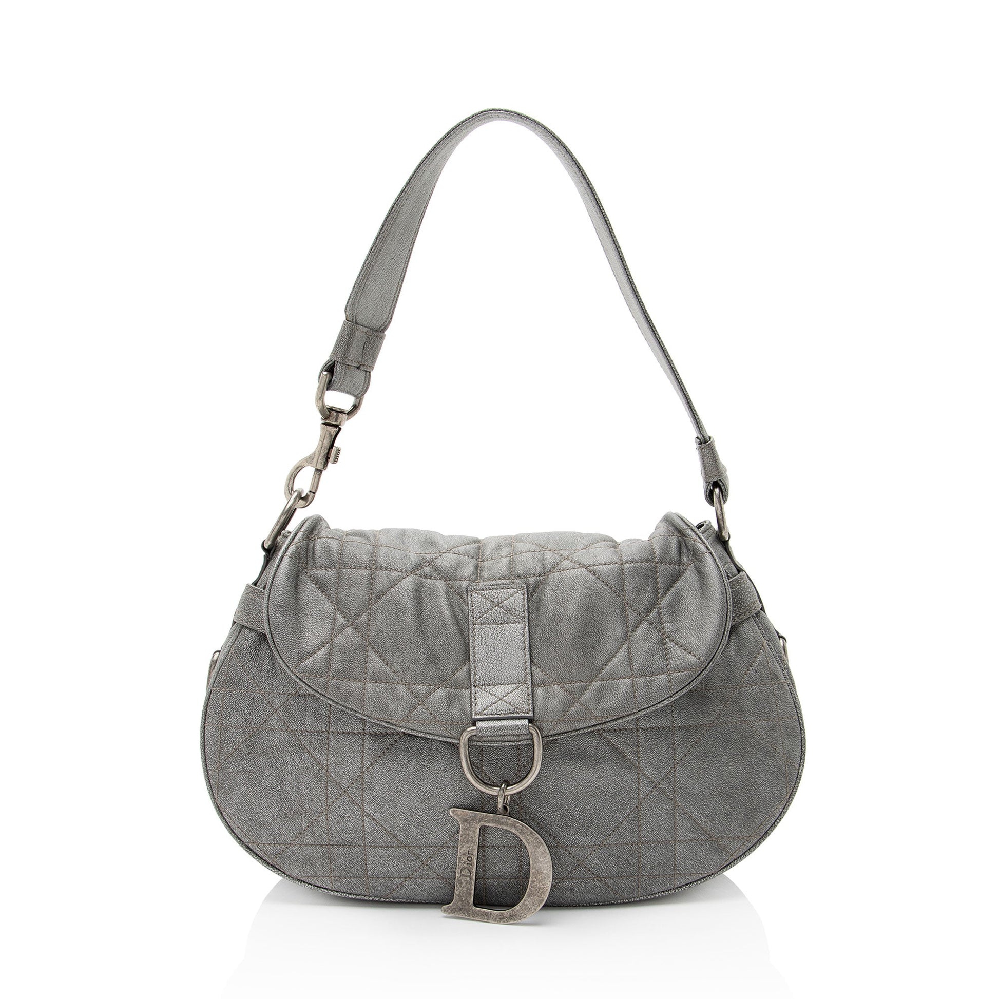 Dior Metallic Cannage Shoulder Bag Lambskin Flap