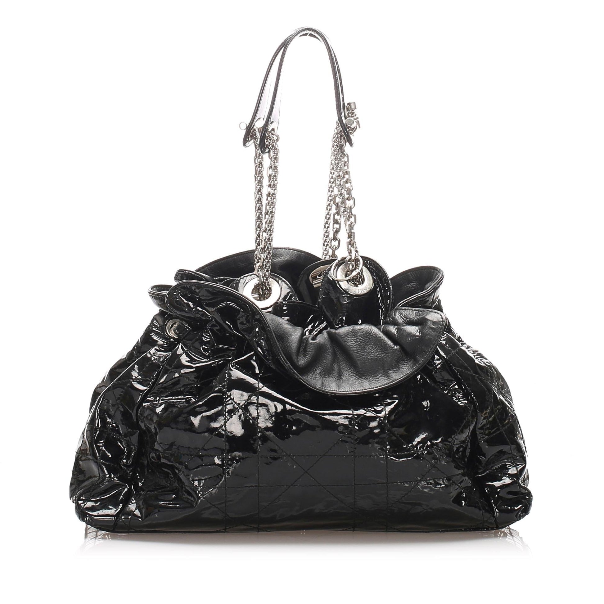 Dior Cannage Le Trente Shoulder Bag Shg Leather Patent