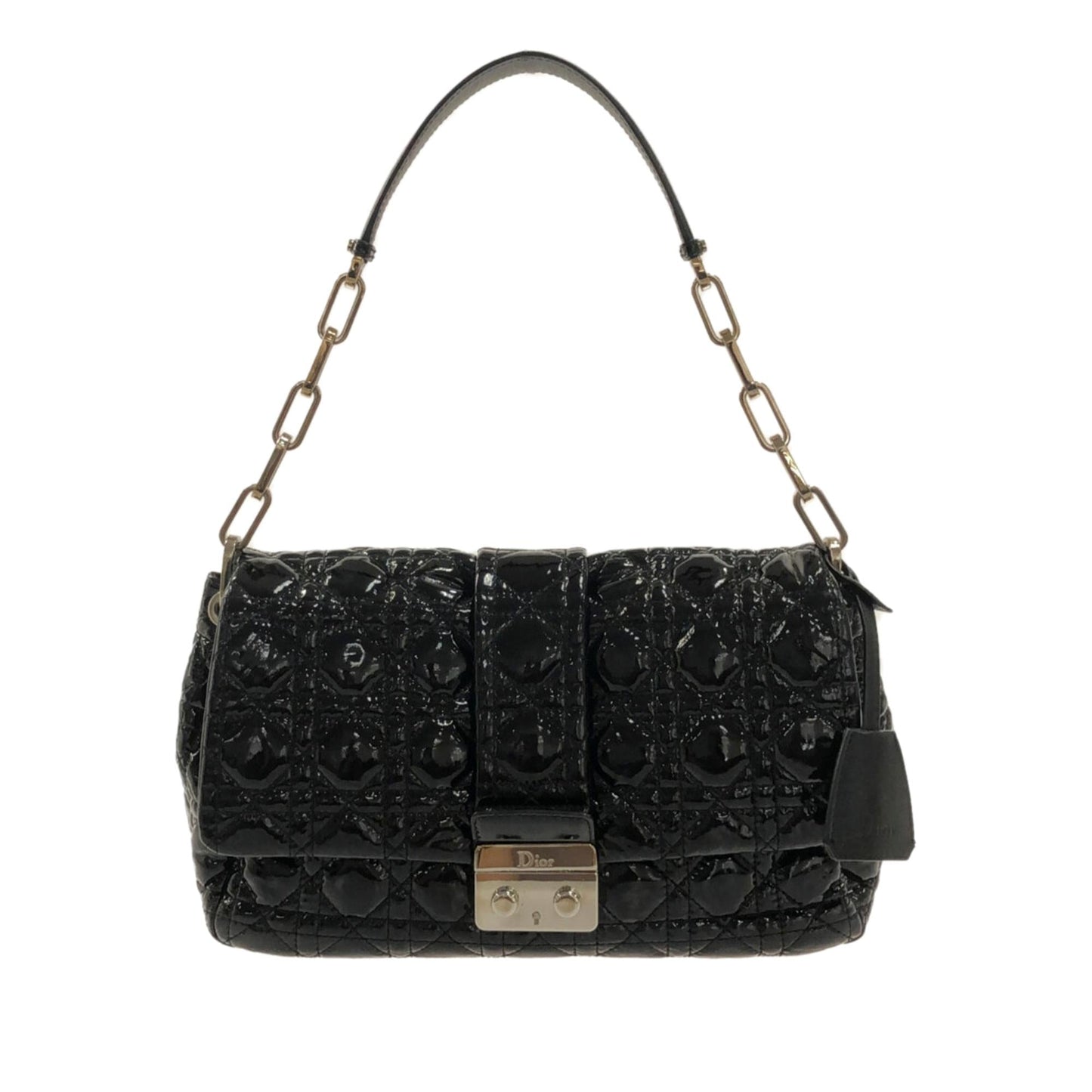 Dior Cannage New Lock Bag Shg X1Xdnr Leather Patent Flap Shoulder Bag