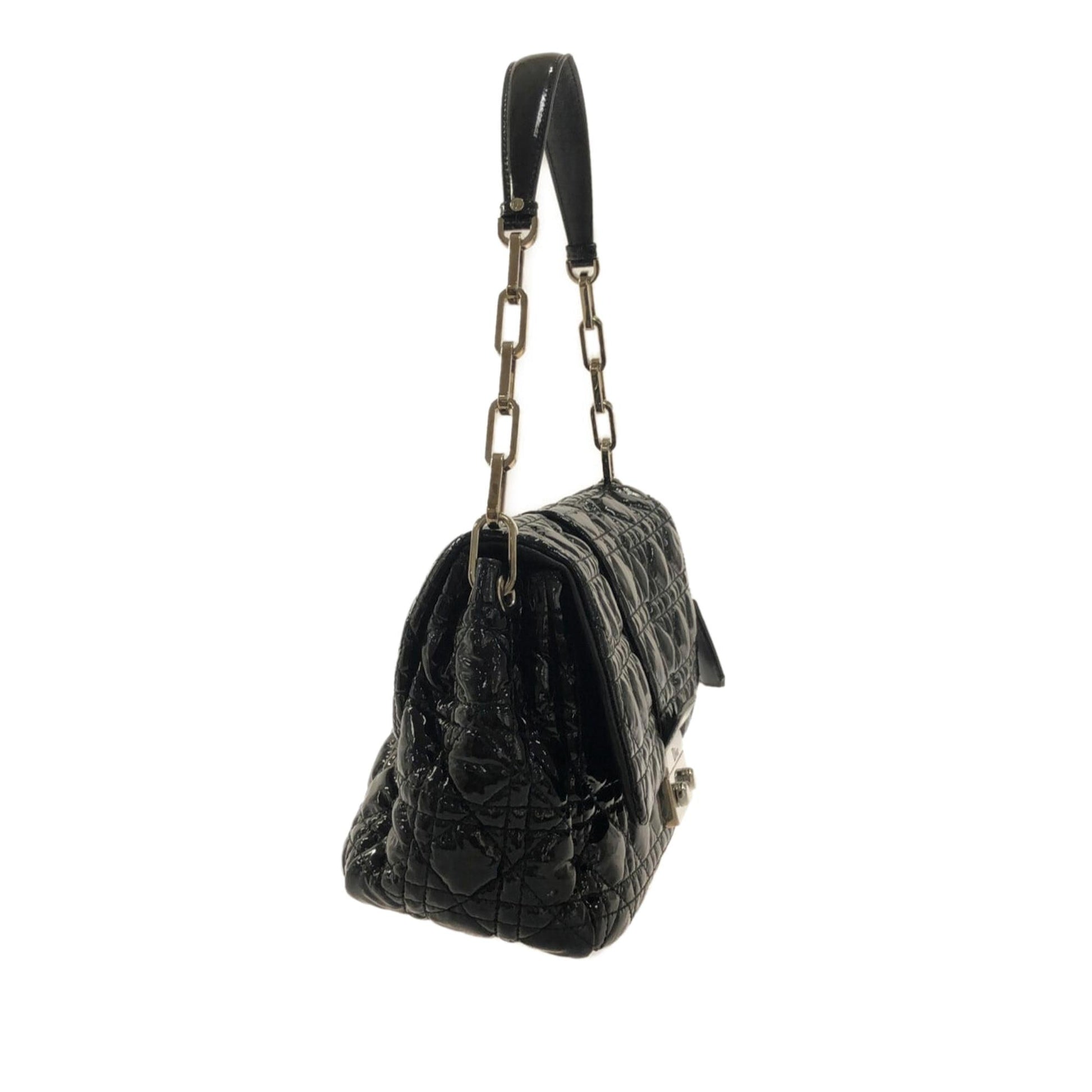 Dior Cannage New Lock Bag Shg X1Xdnr Leather Patent Flap Shoulder Bag