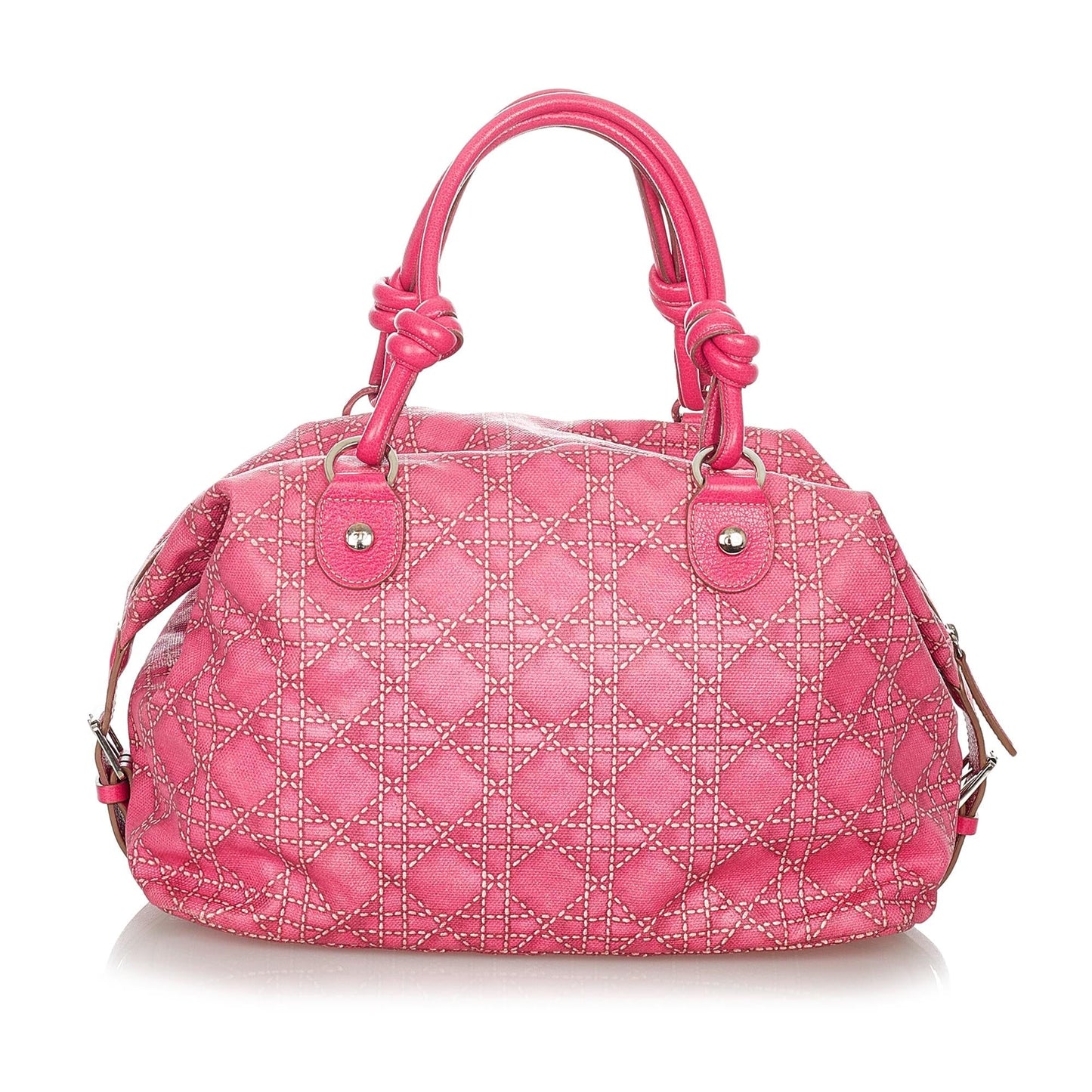 Dior Cannage Print Handbag Shg Canvas Satchel Bag