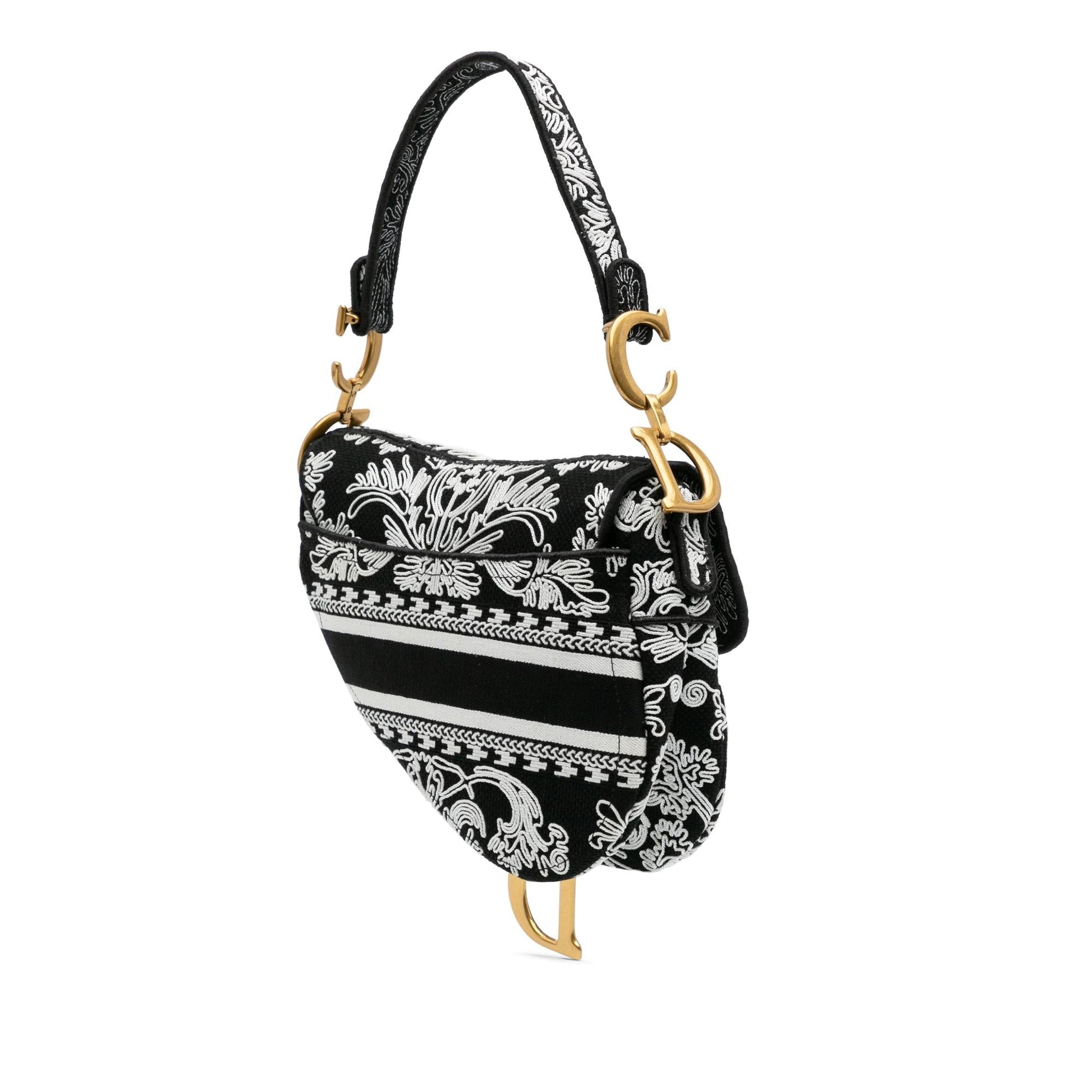 Dior Ornamental Cornely Saddle Bag Canvas Embroidered Shoulder Bag Saddle Bag 1
