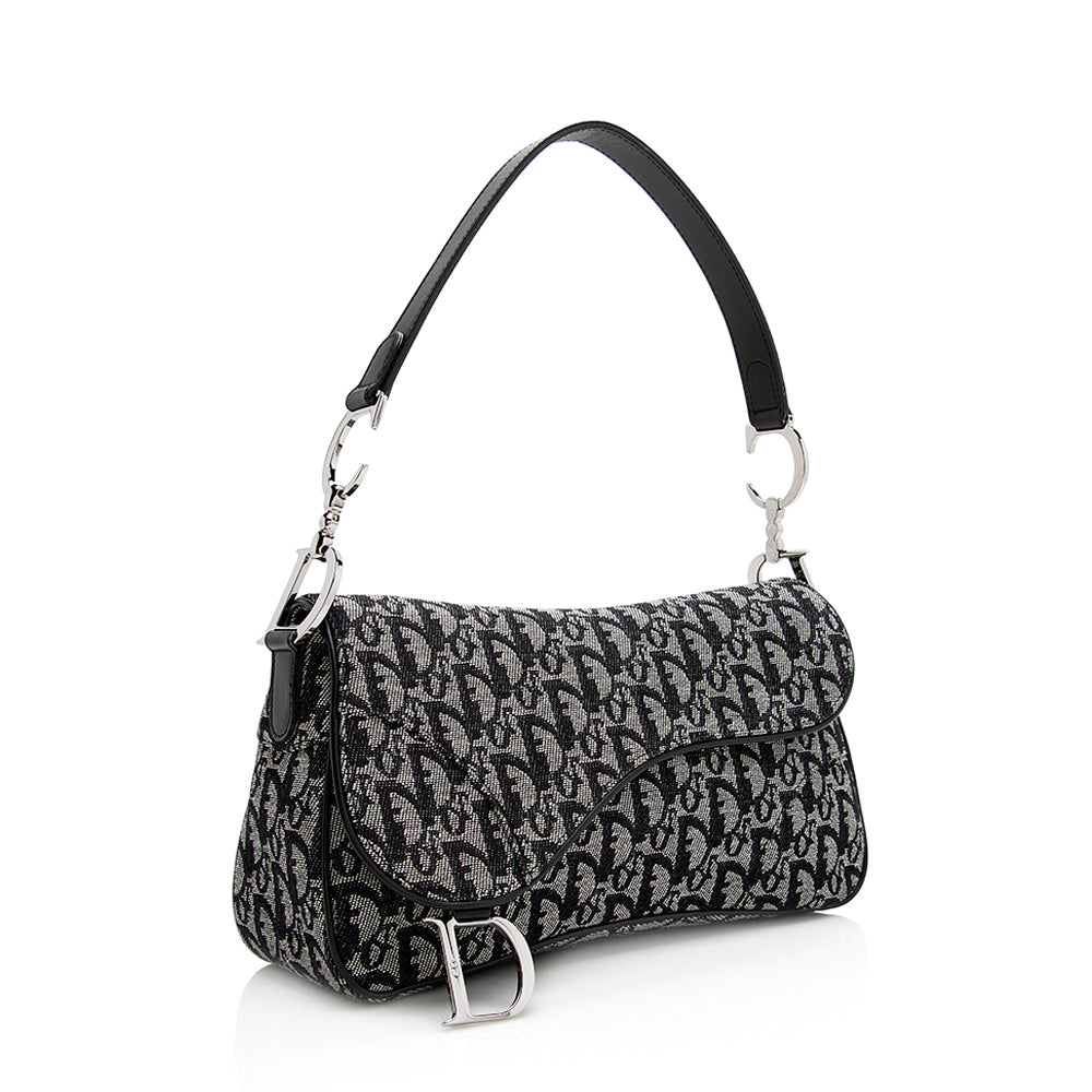 Dior Double Saddle Shoulder Bag Shf Canvas Logo Bag Shf 21032