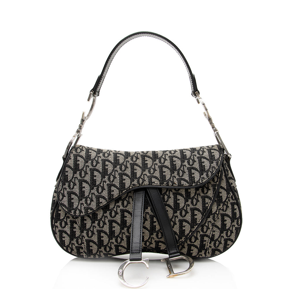 Dior Double Saddle Shoulder Bag Shf Canvas Logo Bag Shf 21000