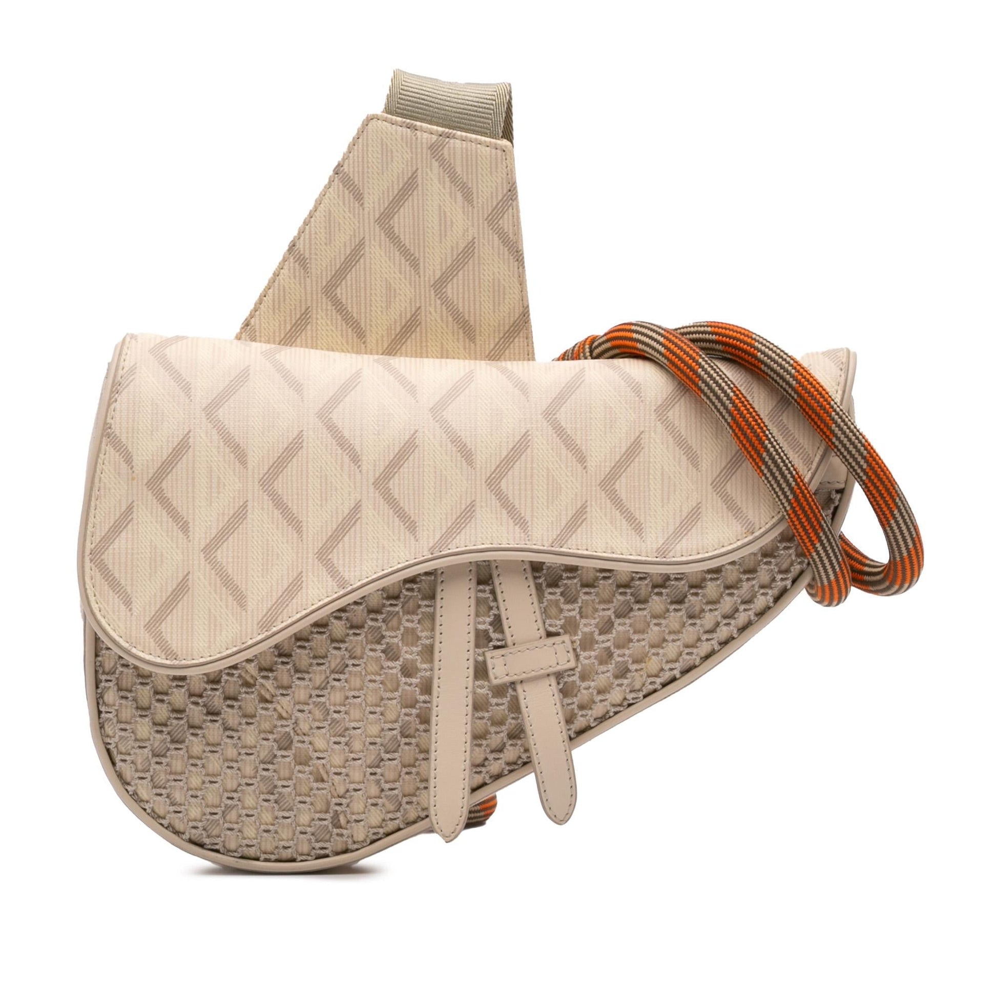 Dior Coated Cd Diamond Nautic Saddle Crossbody Canvas Crossbody Bag