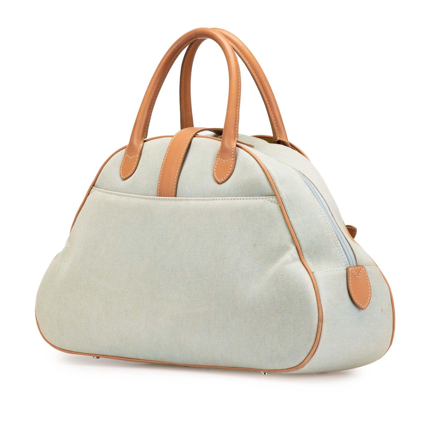 Dior Double Saddle Bowler Bag Denim Satchel Bag
