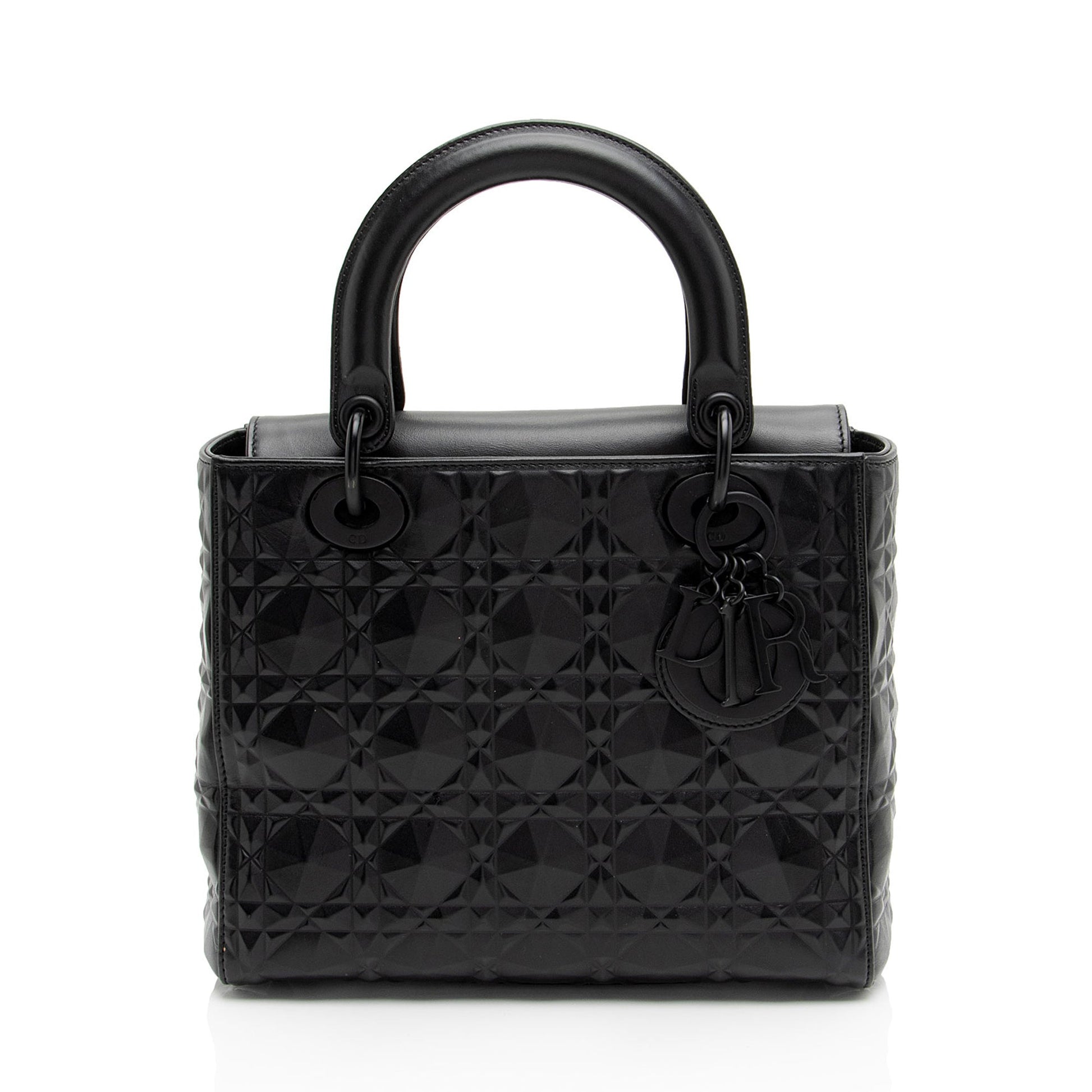Dior Diamond Calfskin Lady Tote Shf 39Dale Medium Tote Bag