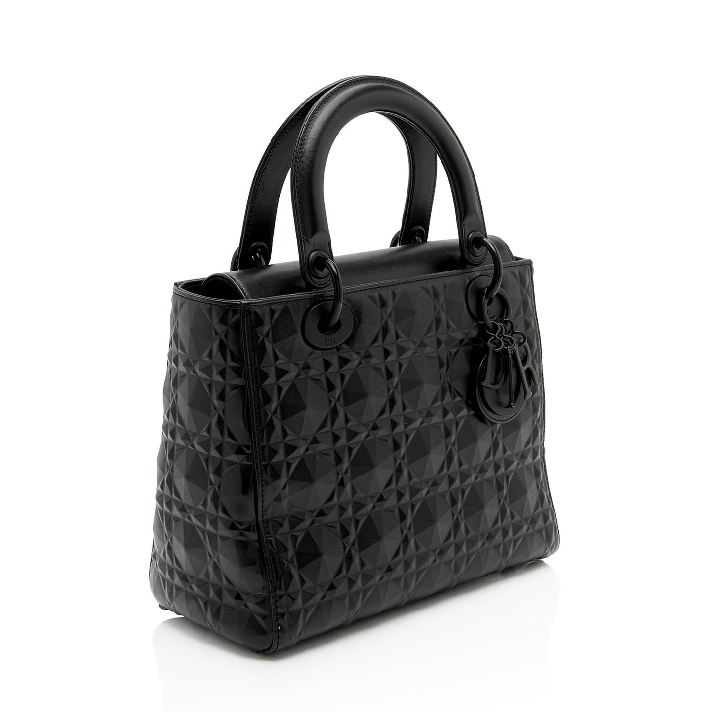Dior Diamond Calfskin Lady Tote Shf 39Dale Medium Tote Bag