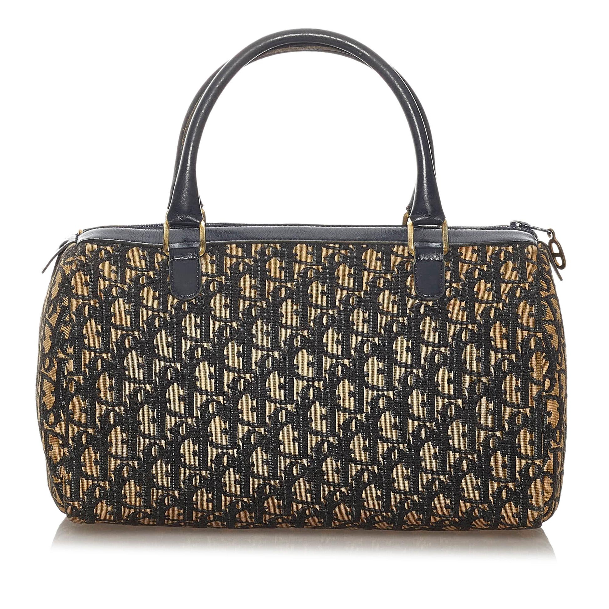 Dior Oblique Boston Bag Shg Canvas Satchel Bag