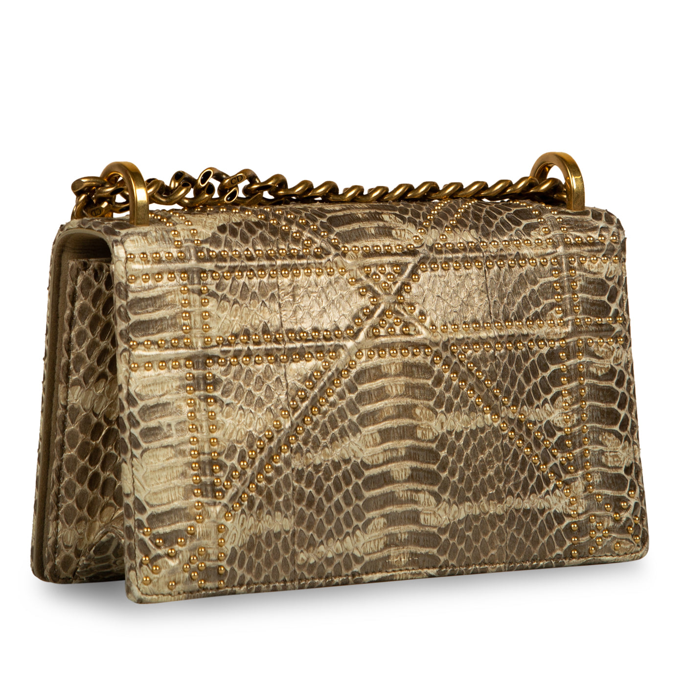 Dior Christian Studded ama Shoulder Bag Python Small Studded Diorama Python