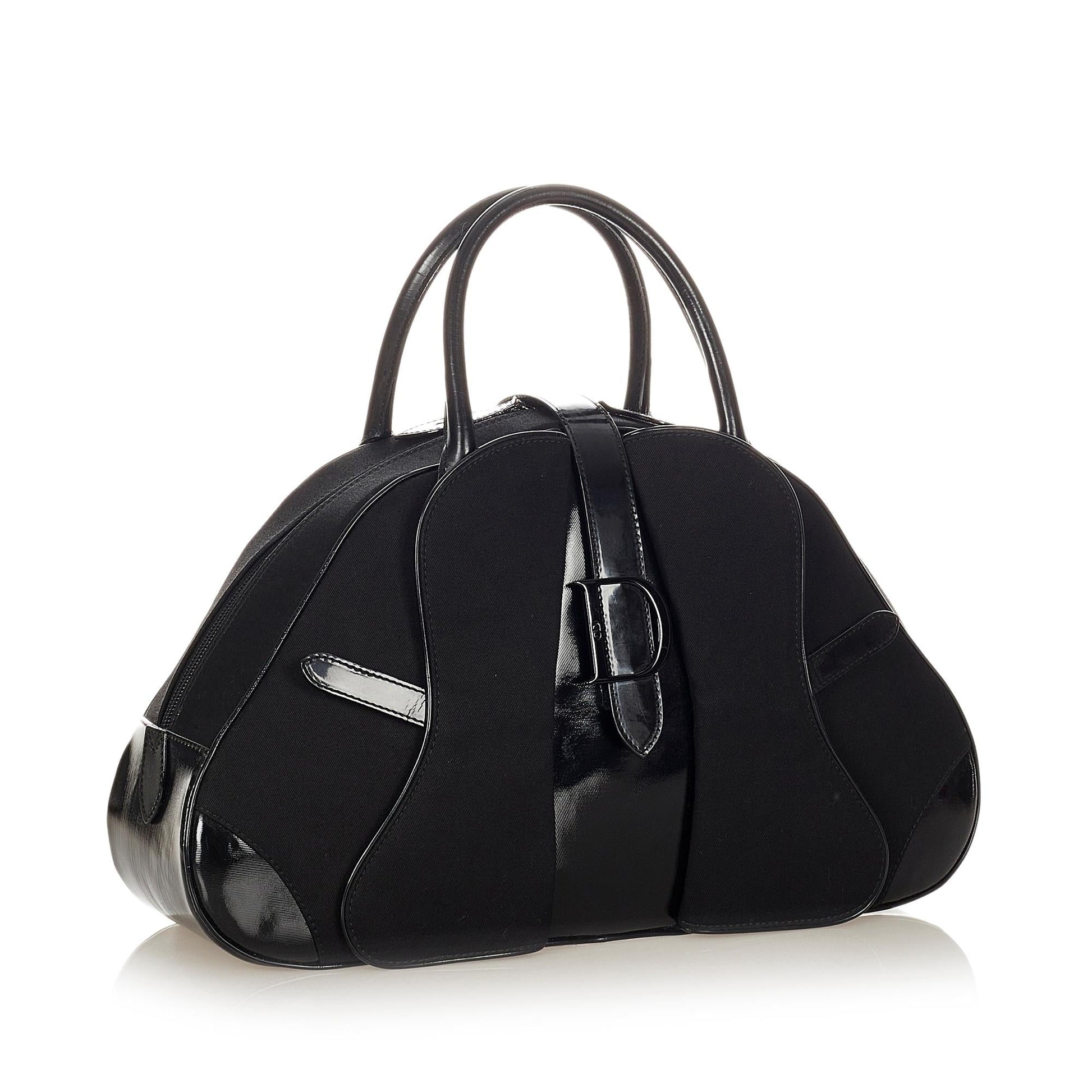 Dior Chanel Double Saddle Dome Bag Shg Nylon Shoulder Bag