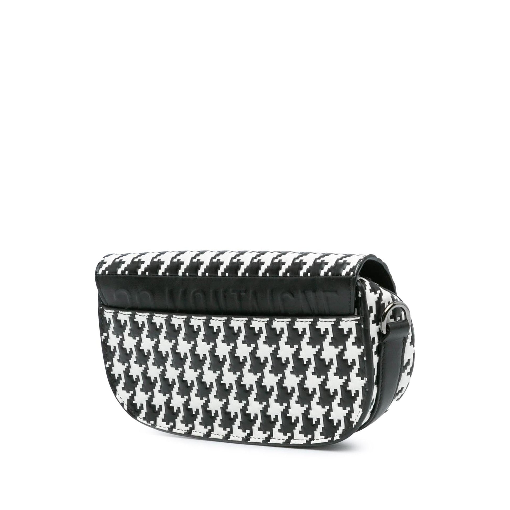 Dior Calfskin Houndstooth Bobby East West Crossbody Embossed Crossbody Bag
