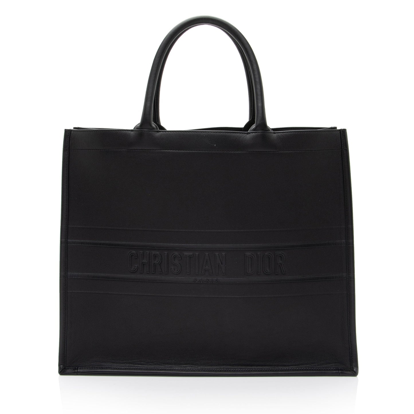 Dior Calfskin Book Tote Shf 1Gnic2 Large Embossed Tote Bag