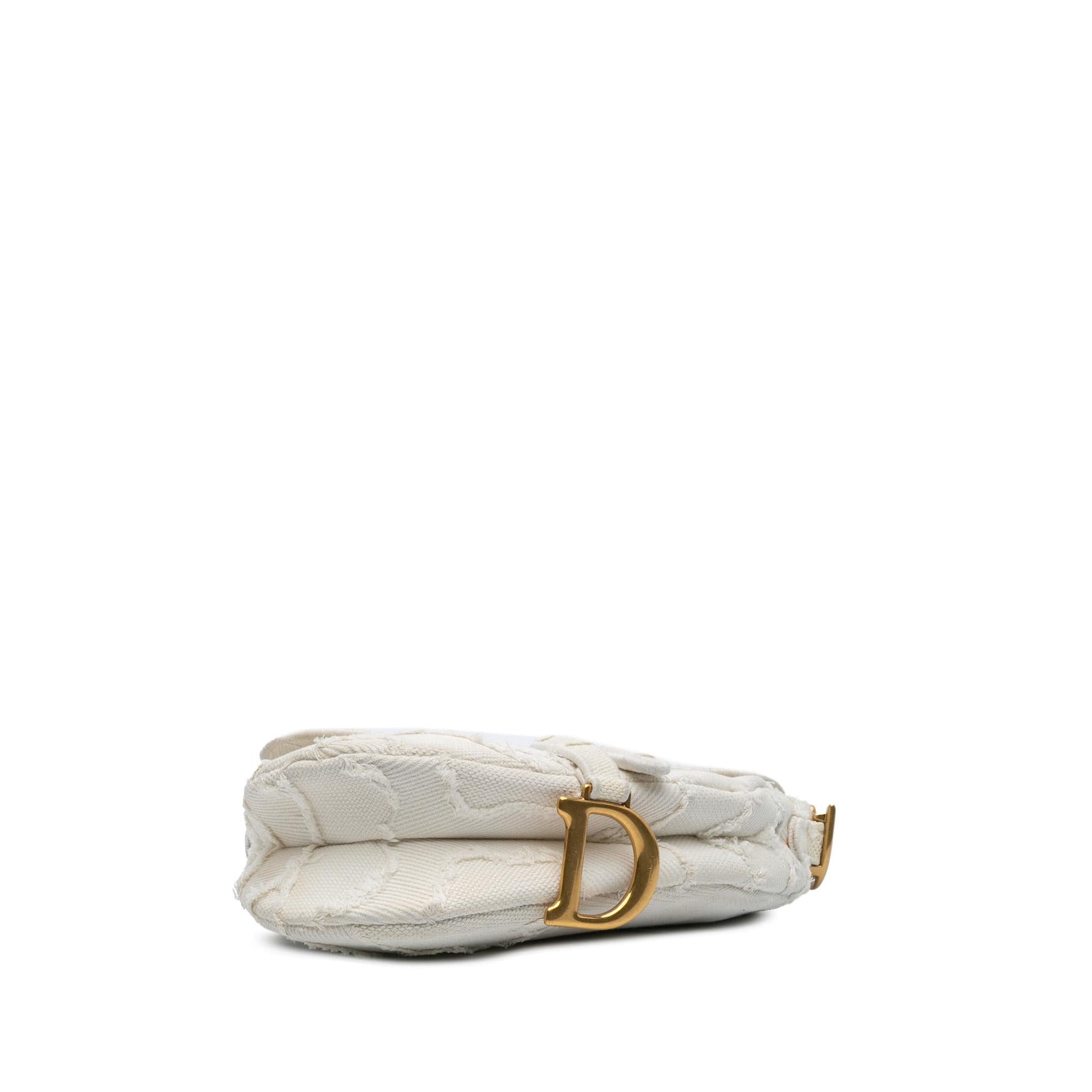 Dior Camouflage Saddle Bag Canvas Embroidered Shoulder Bag