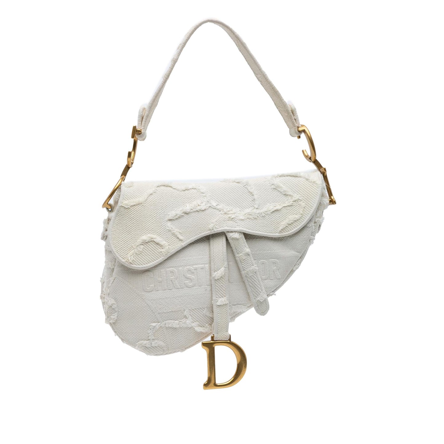 Dior Camouflage Saddle Bag Canvas Embroidered Shoulder Bag