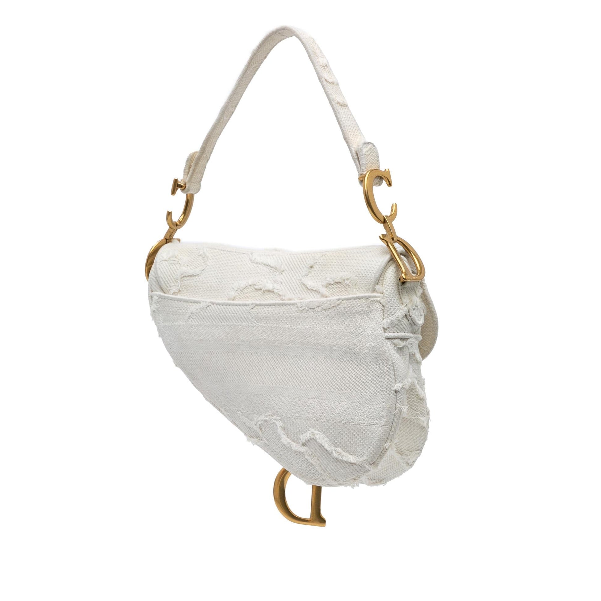 Dior Camouflage Saddle Bag Canvas Embroidered Shoulder Bag