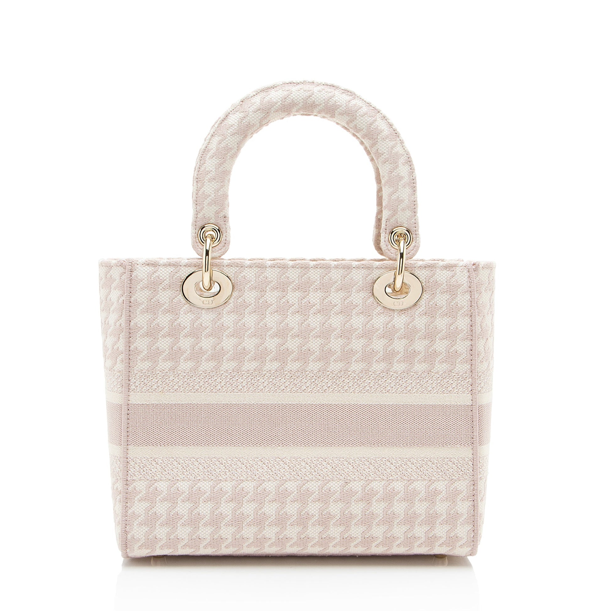 Dior Houndstooth Lady Lite Tote Canvas Medium Embroidered Tote Bag