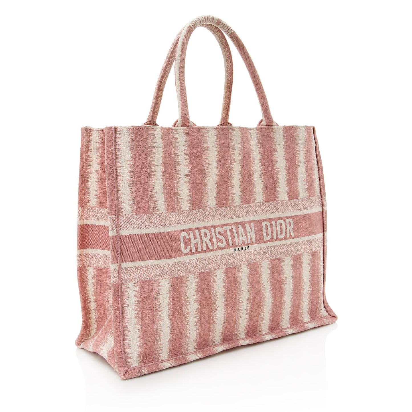 Dior Striped Book Tote Shf Embroidered Tote Bag