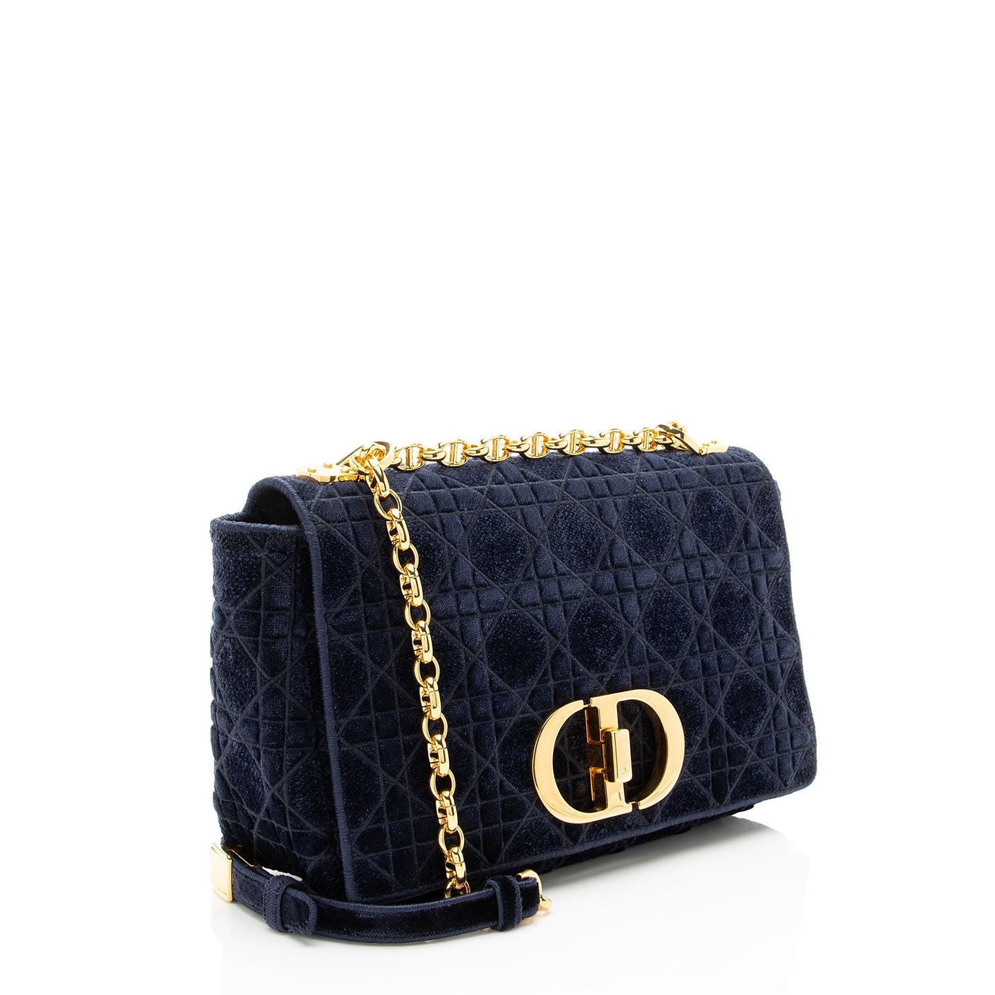 Dior Velvet Cannage Caro Shoulder Bag Medium