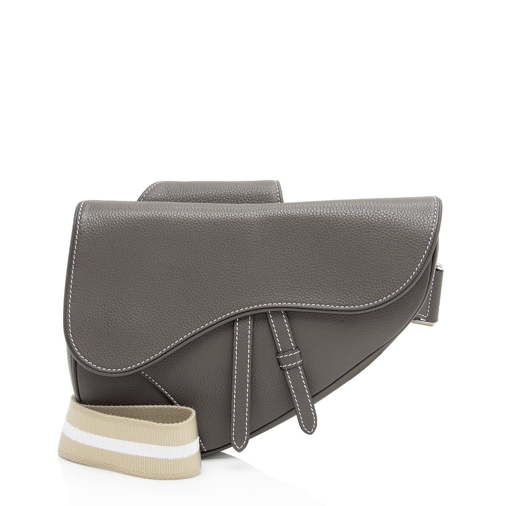 Dior Grained Calfskin Saddle Bag Crossbody Bag