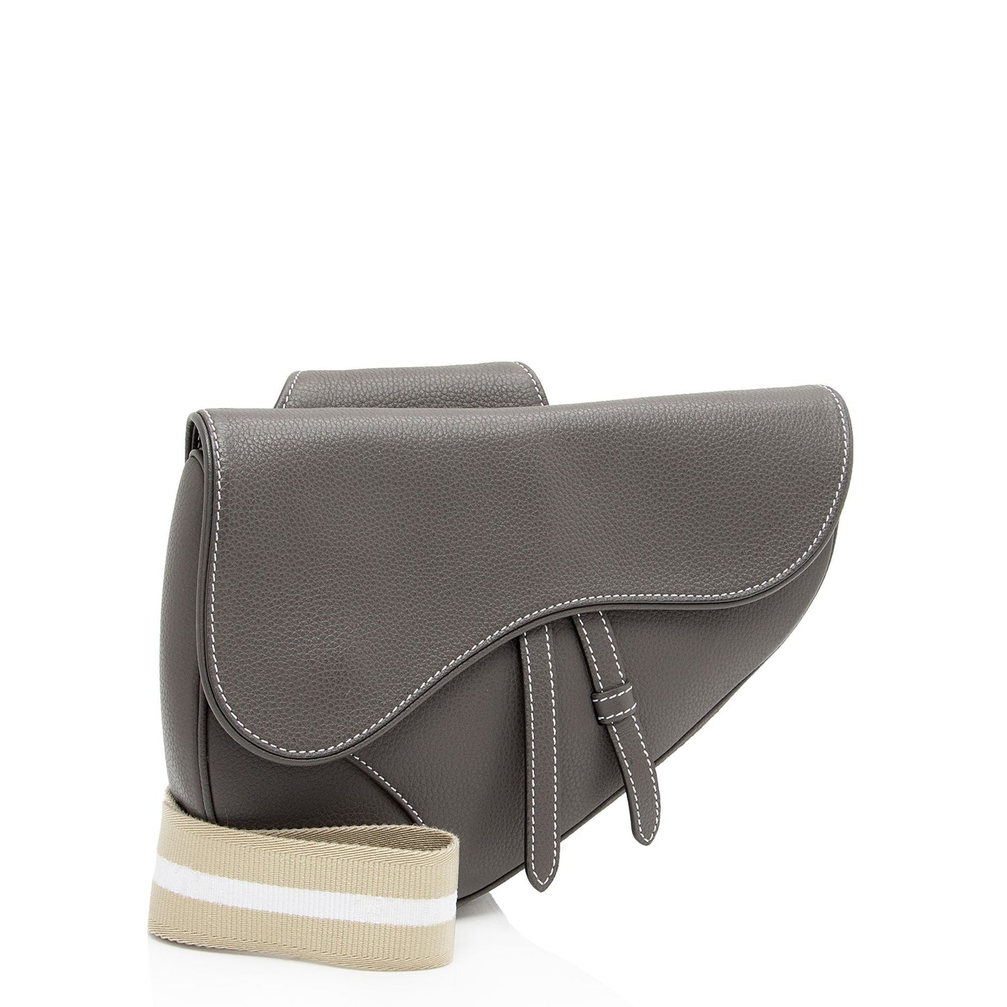 Dior Grained Calfskin Saddle Bag Crossbody Bag