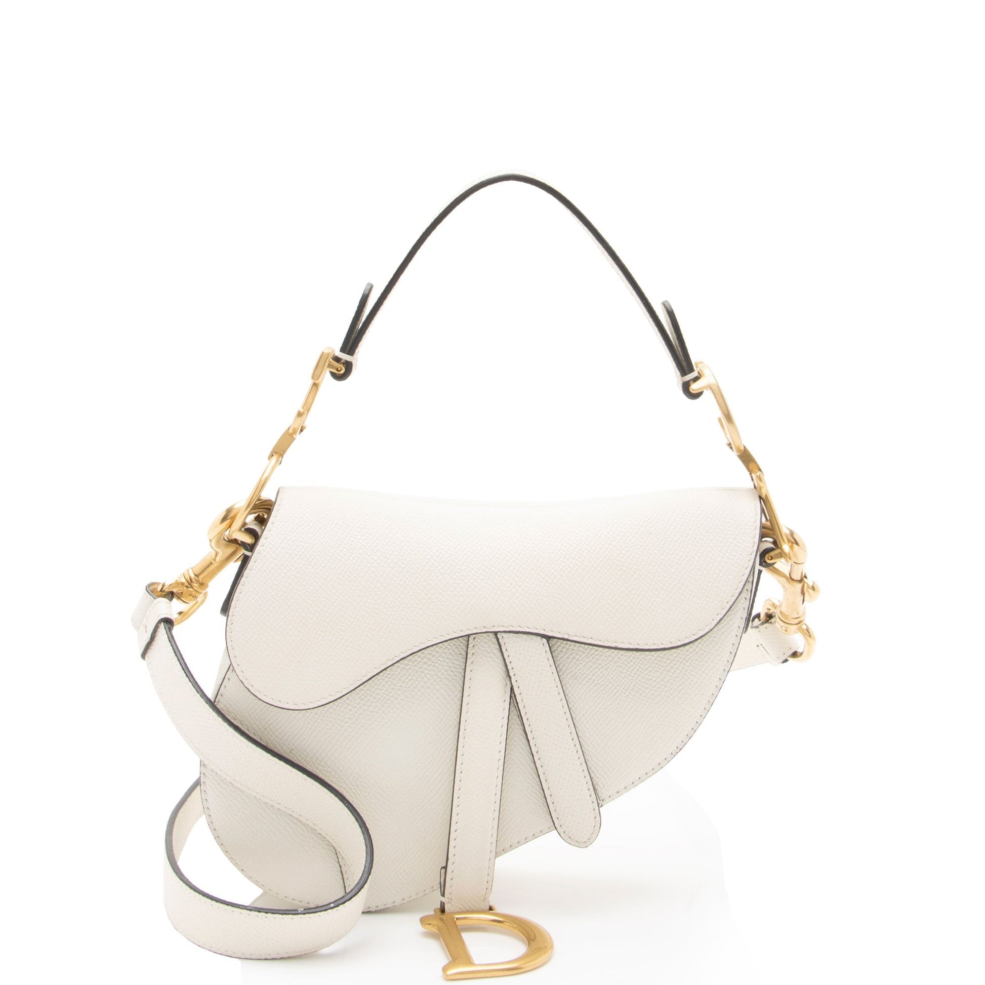 Dior Grained Calfskin Saddle Dual Strap Crossbody Bag Shf