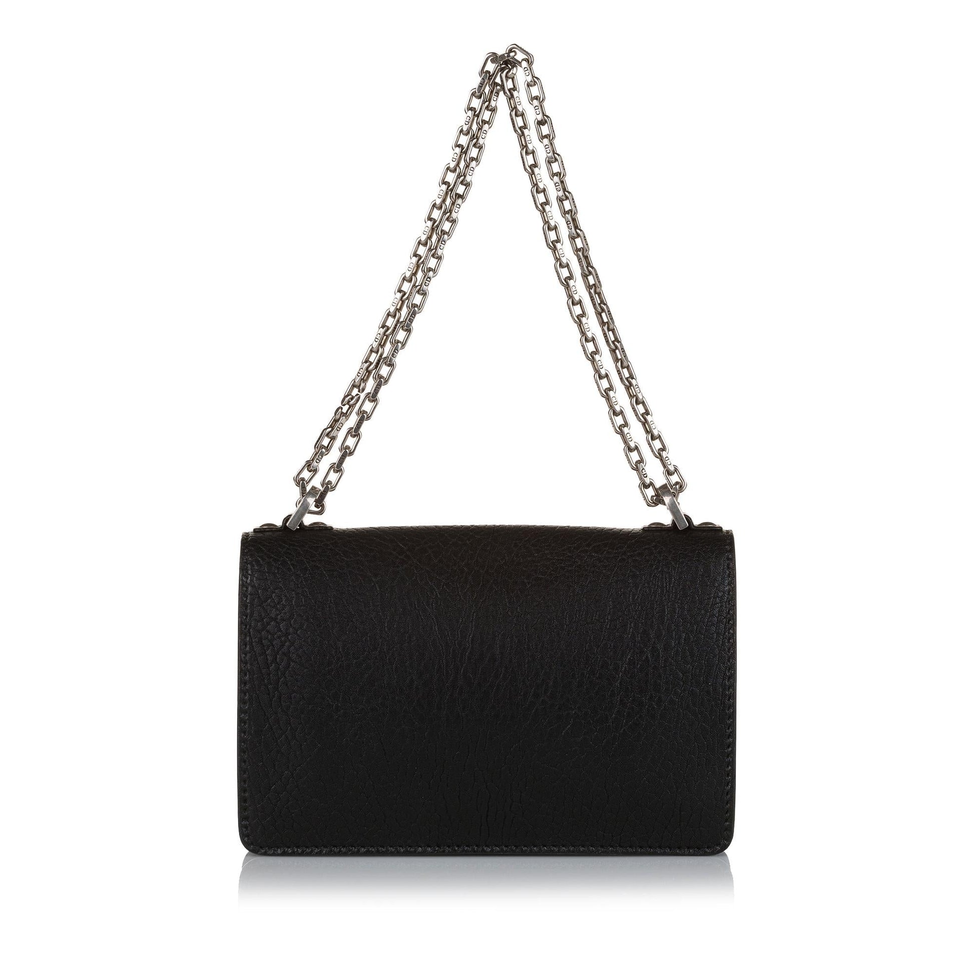 Dior Ja Bag Shg Creini Leather Chain Flap Crossbody Bag