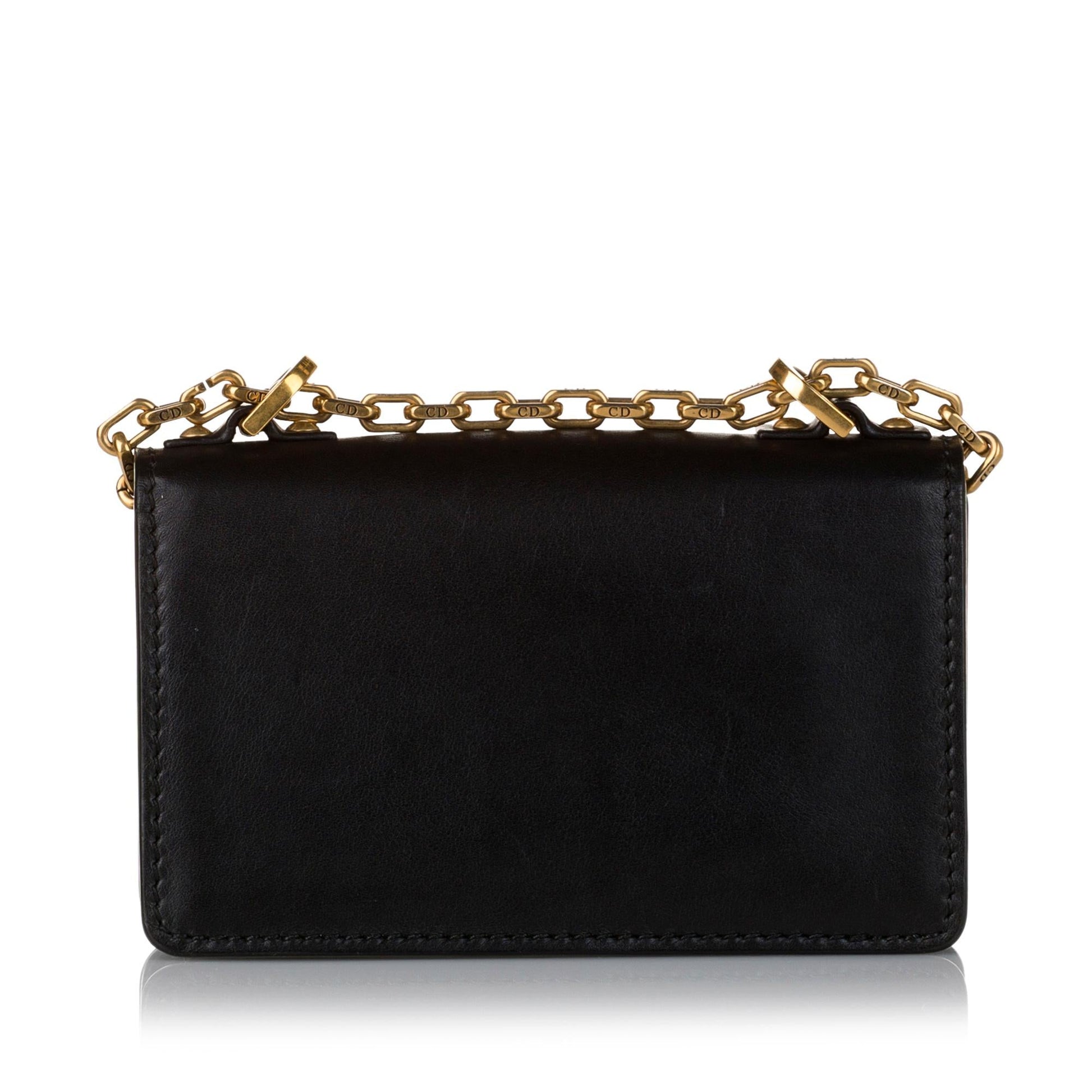 Dior Ja Bag Shg Leather Chain Flap Shoulder Bag