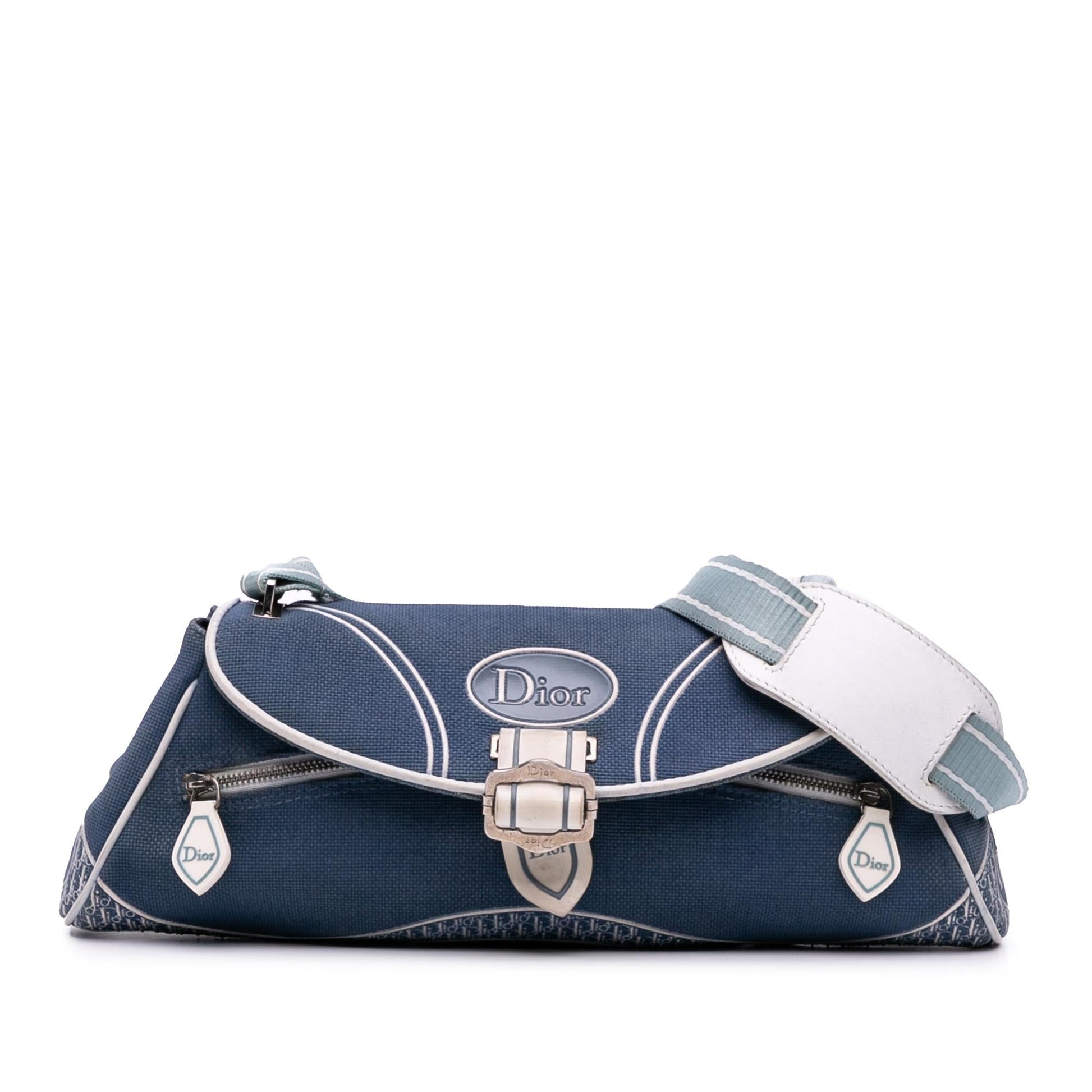 Dior John Galliano issimo Trimmed Shoulder Bag Canvas