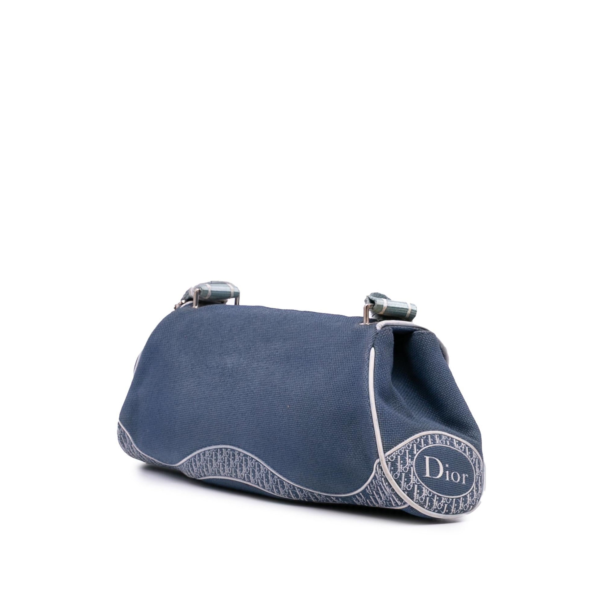 Dior John Galliano issimo Trimmed Shoulder Bag Canvas