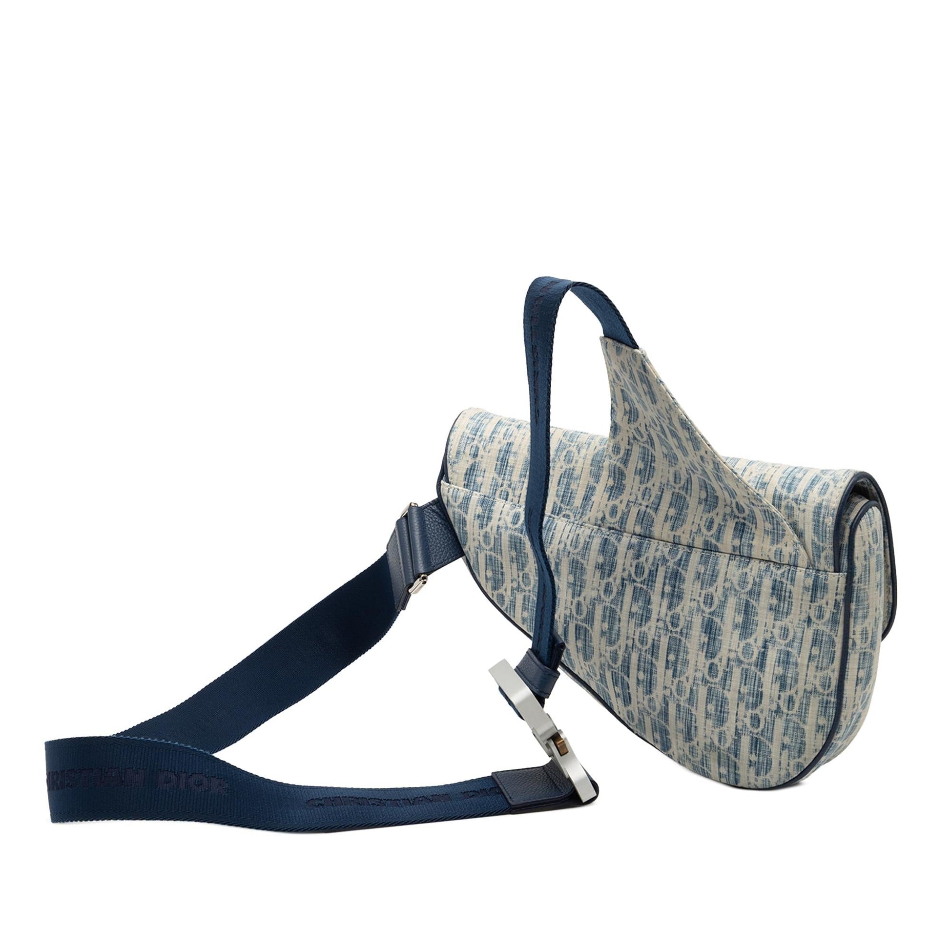 Dior Kasuri Oblique Saddle Crossbody Canvas Crossbody Bag