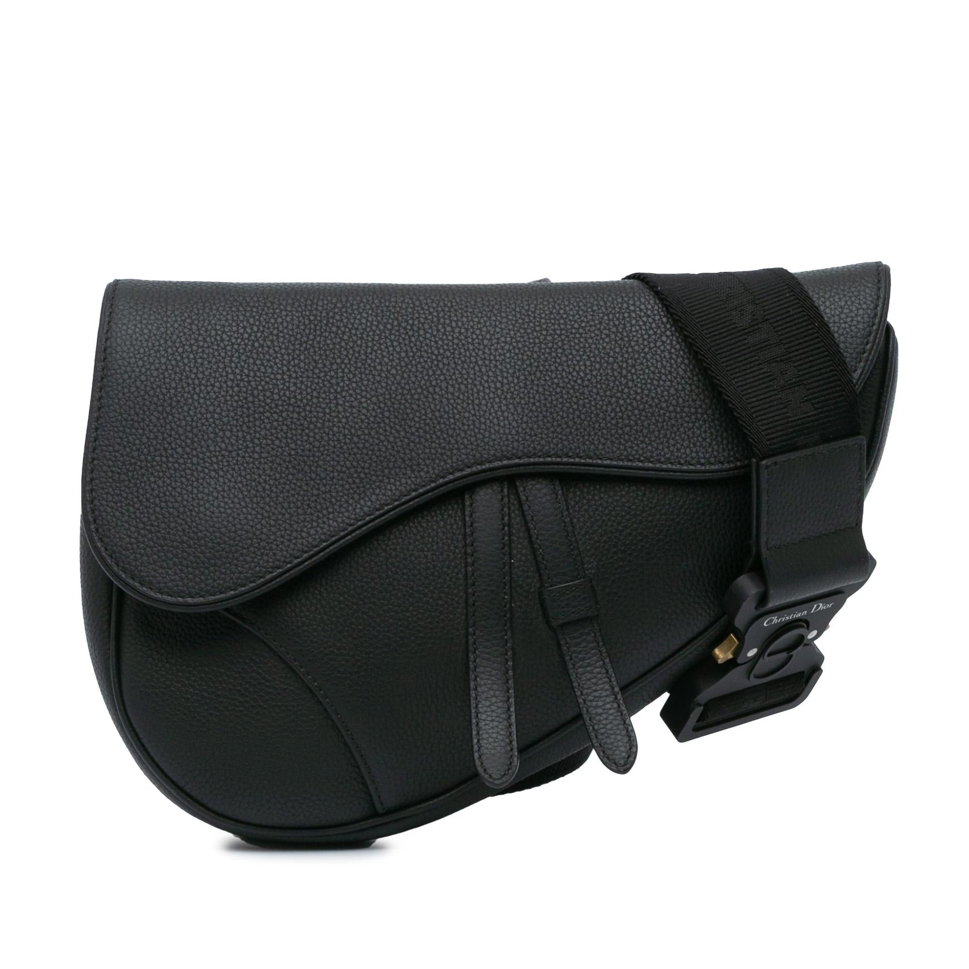 Dior Kim Jones Grained Calfskin Saddle Bag Crossbody Bag